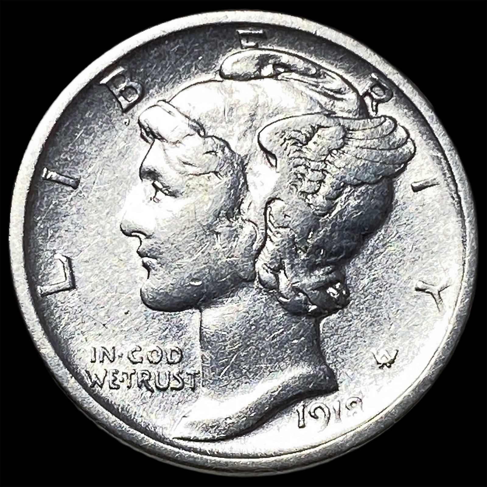 1919-D Silver Mercury Dime CHOICE AU