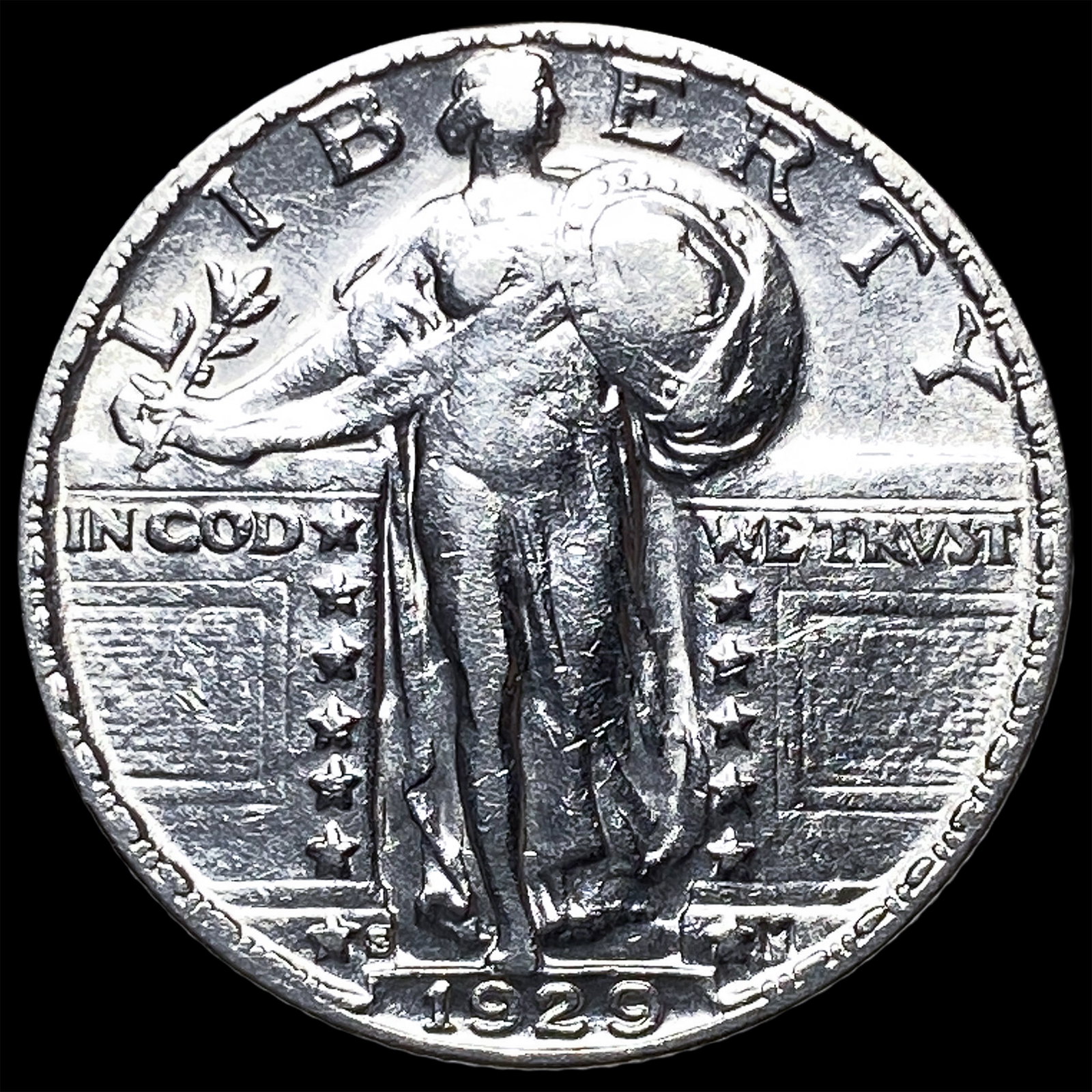 1929-S Silver Standing Liberty Quarter CHOICE AU