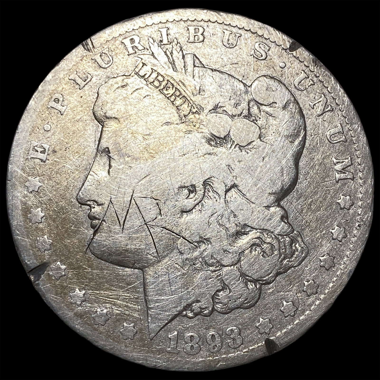 1893-CC Morgan Silver Dollar NICELY CIRCULATED