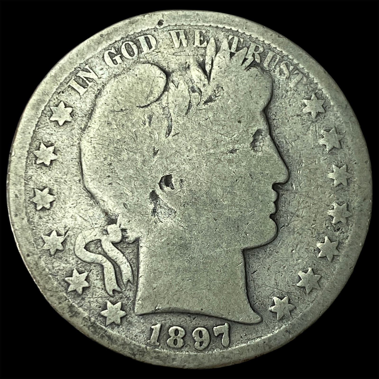 1897 Silver Barber Half Dollar NICELY CIRCULATED