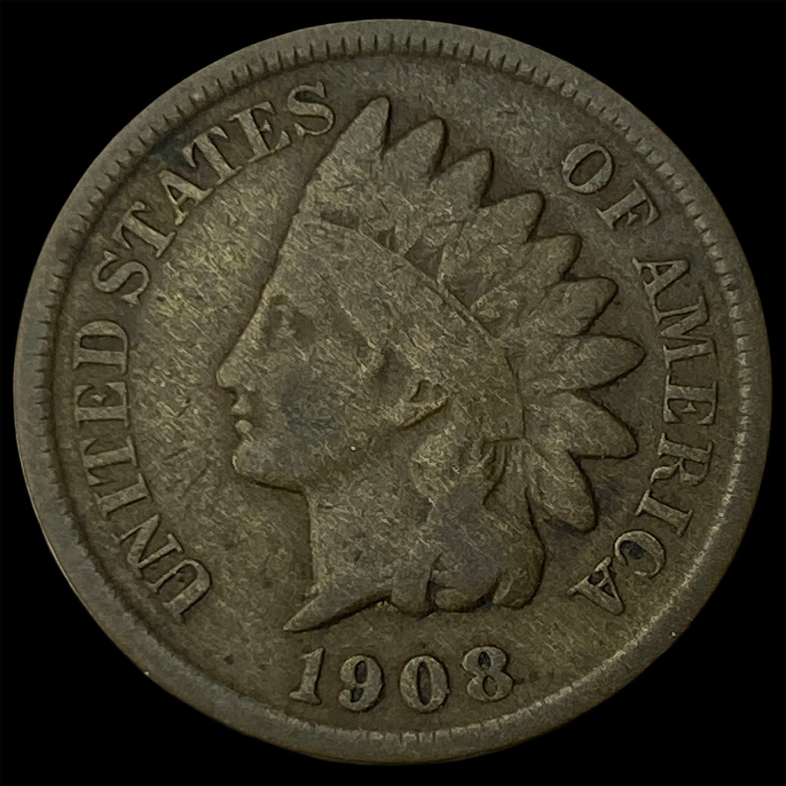 1908-S Indian Head Cent NEARLY UNCIRCULATED: 1908-S Indian Head Cent NEARLY UNCIRCULATED