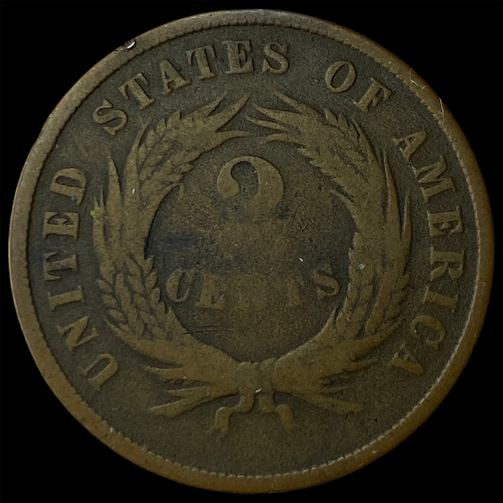 1866 Two-Cent Piece LIGHTLY CIRCULATED - 2
