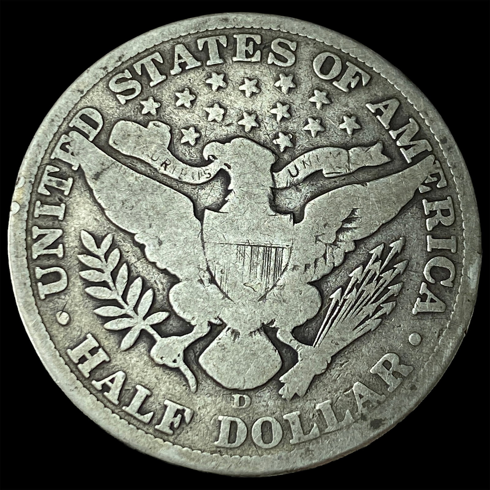 1908-D Silver Barber Half Dollar LIGHTLY CIRCULATED - 2