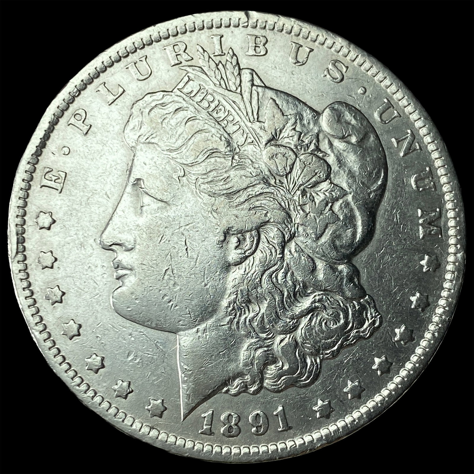 1891-CC Silver Morgan Dollar NEARLY UNCIRCULATED: 1891-CC Silver Morgan Dollar NEARLY UNCIRCULATED