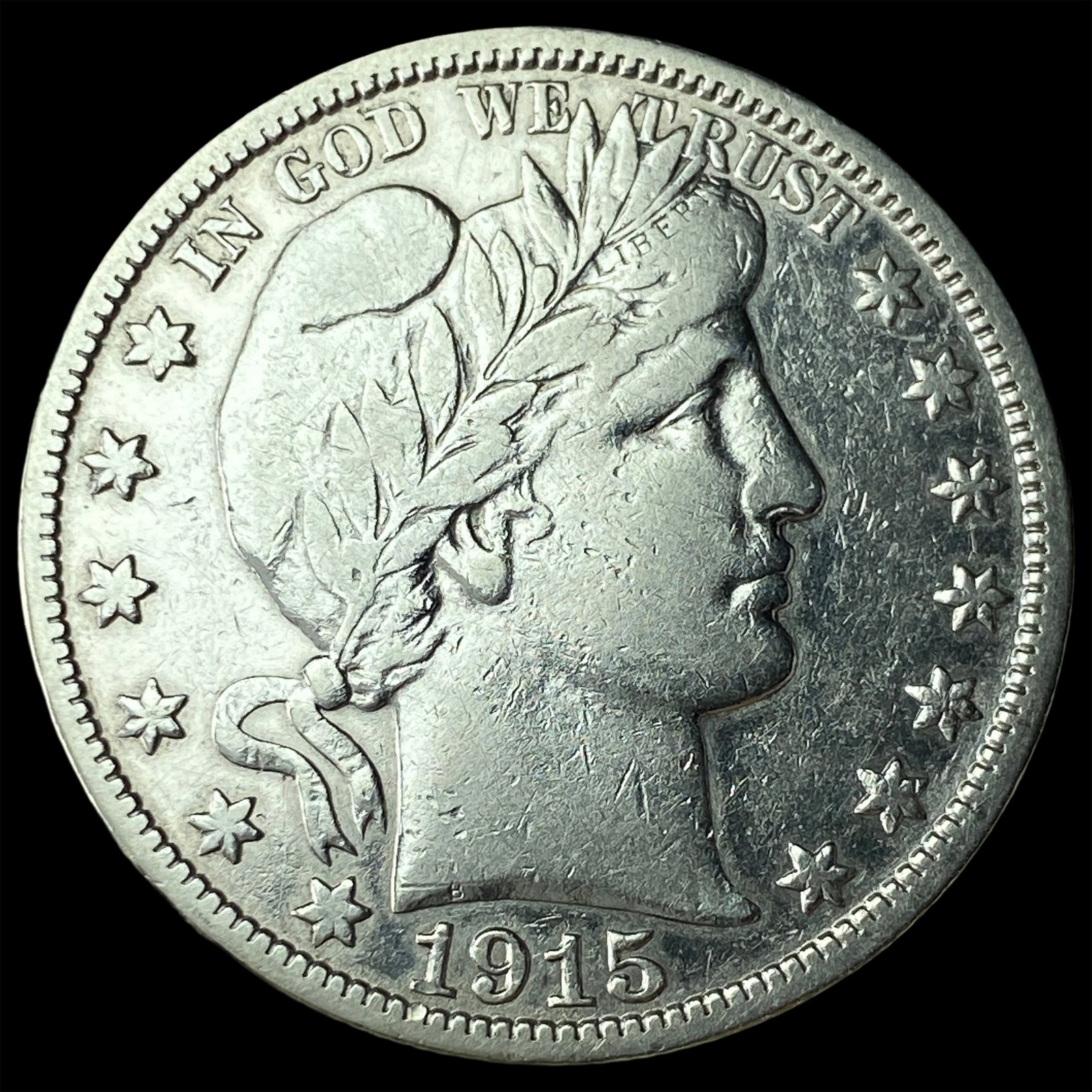 1915-S Silver Barber Half Dollar NEARLY UNCIRCULATED (1 of 2)