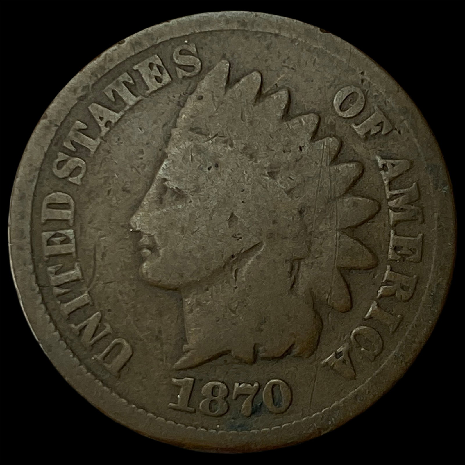 1870 Indian Head Cent NICELY CIRCULATED: 1870 Indian Head Cent NICELY CIRCULATED