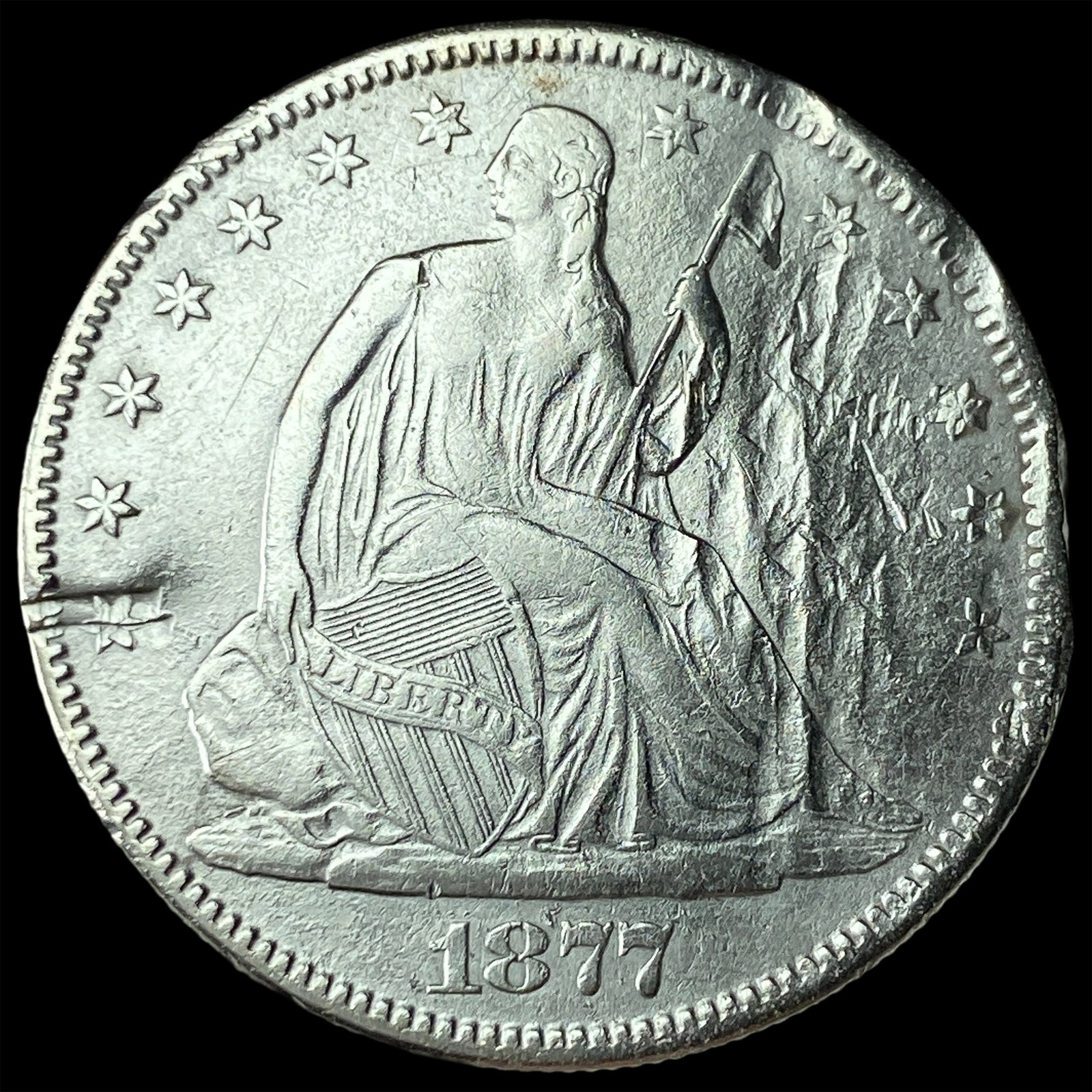 1877 Seated Liberty Half Dollar HIGH GRADE: 1877 Seated Liberty Half Dollar HIGH GRADE