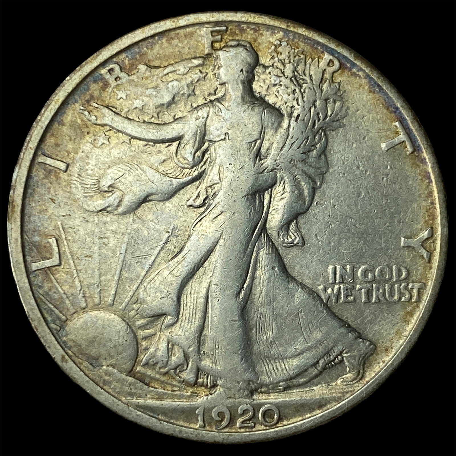 1920-S Silver Walking Liberty Half Dollar NEARLY UNCIRCULATED: 1920-S Silver Walking Liberty Half Dollar NEARLY UNCIRCULATED