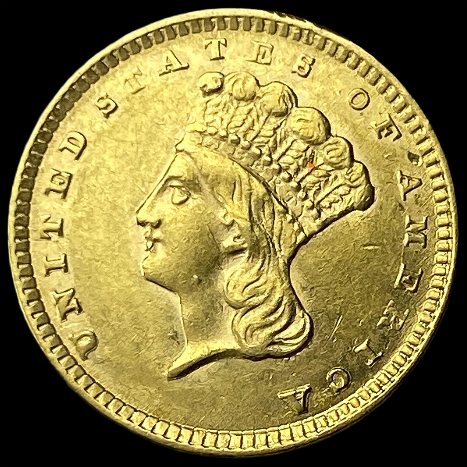 1857 Gold $1 Indian Princess Head Type 3 UNCIRCULATED (1 of 2)