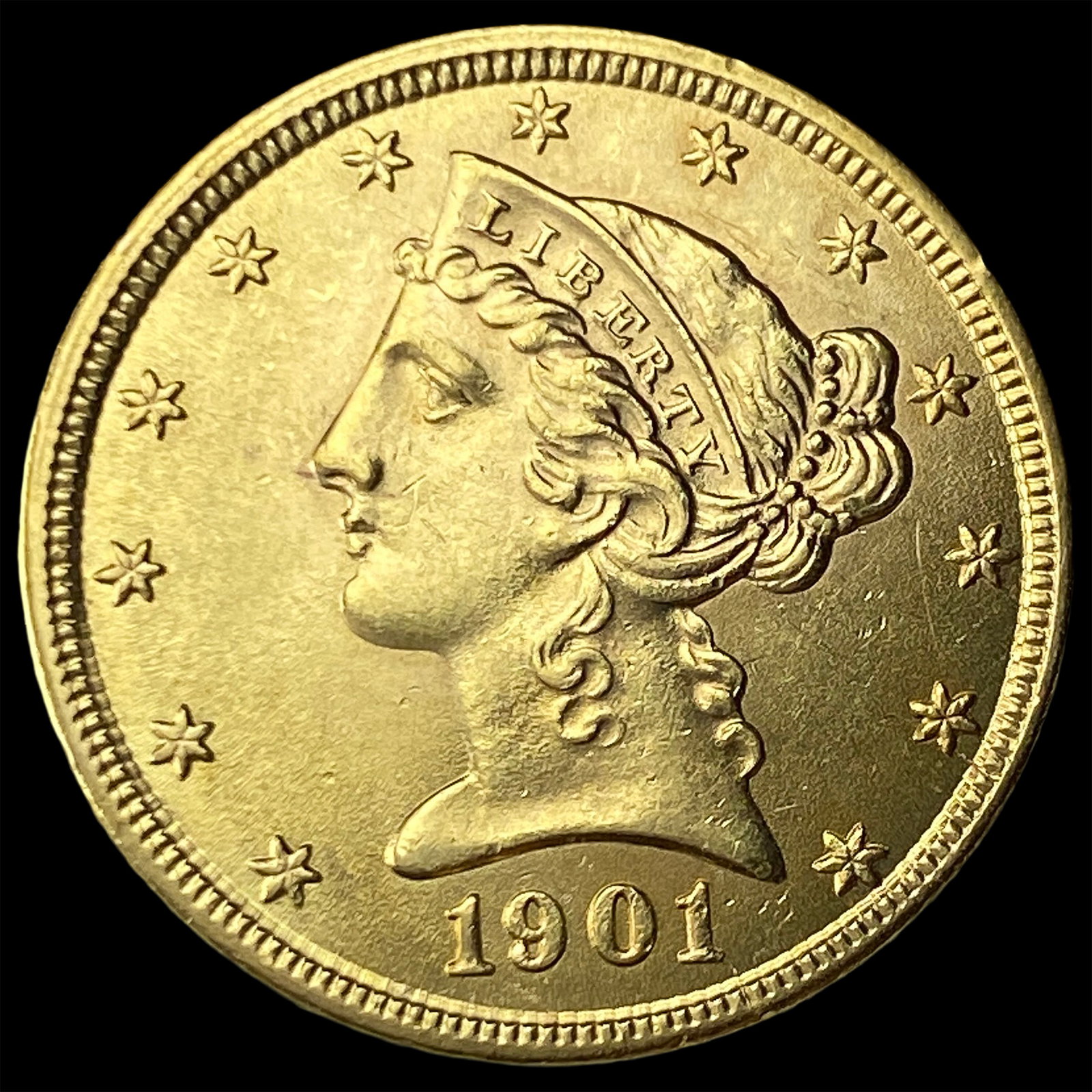 1901 Liberty Head Half Eagle $5 Gold GEM BU (1 of 2)