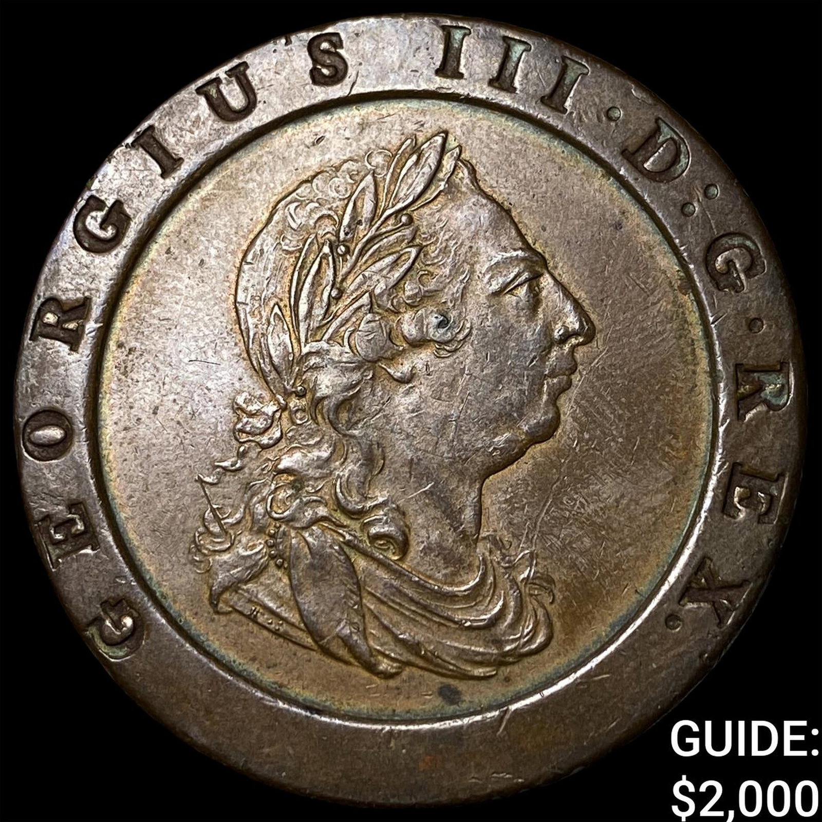 1797 Great Britain Copper Cartwheel 2 Pence