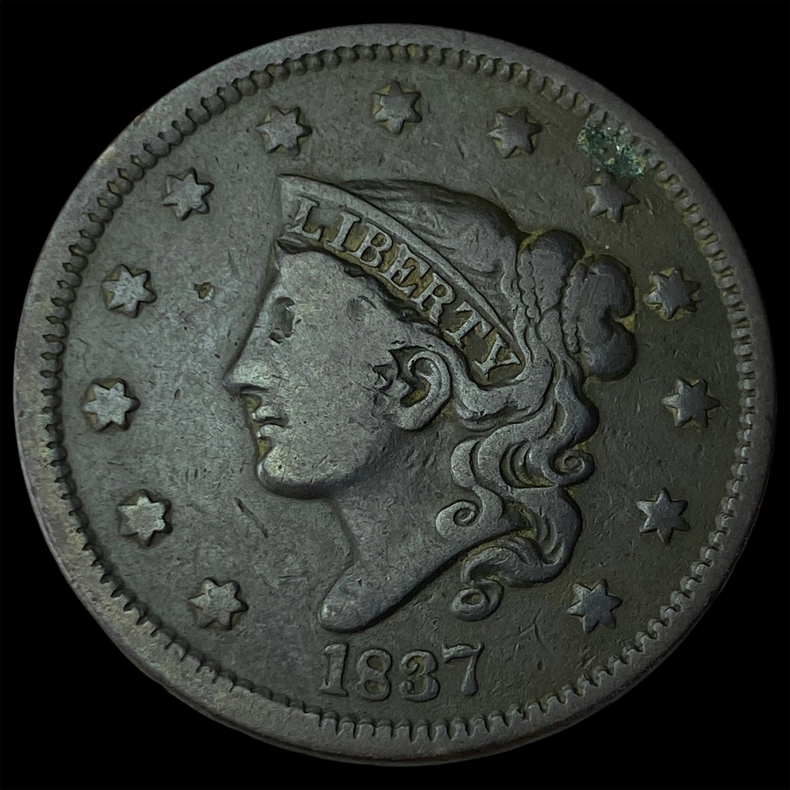 1837 Coronet Head Large Cent LIGHTLY CIRCULATED