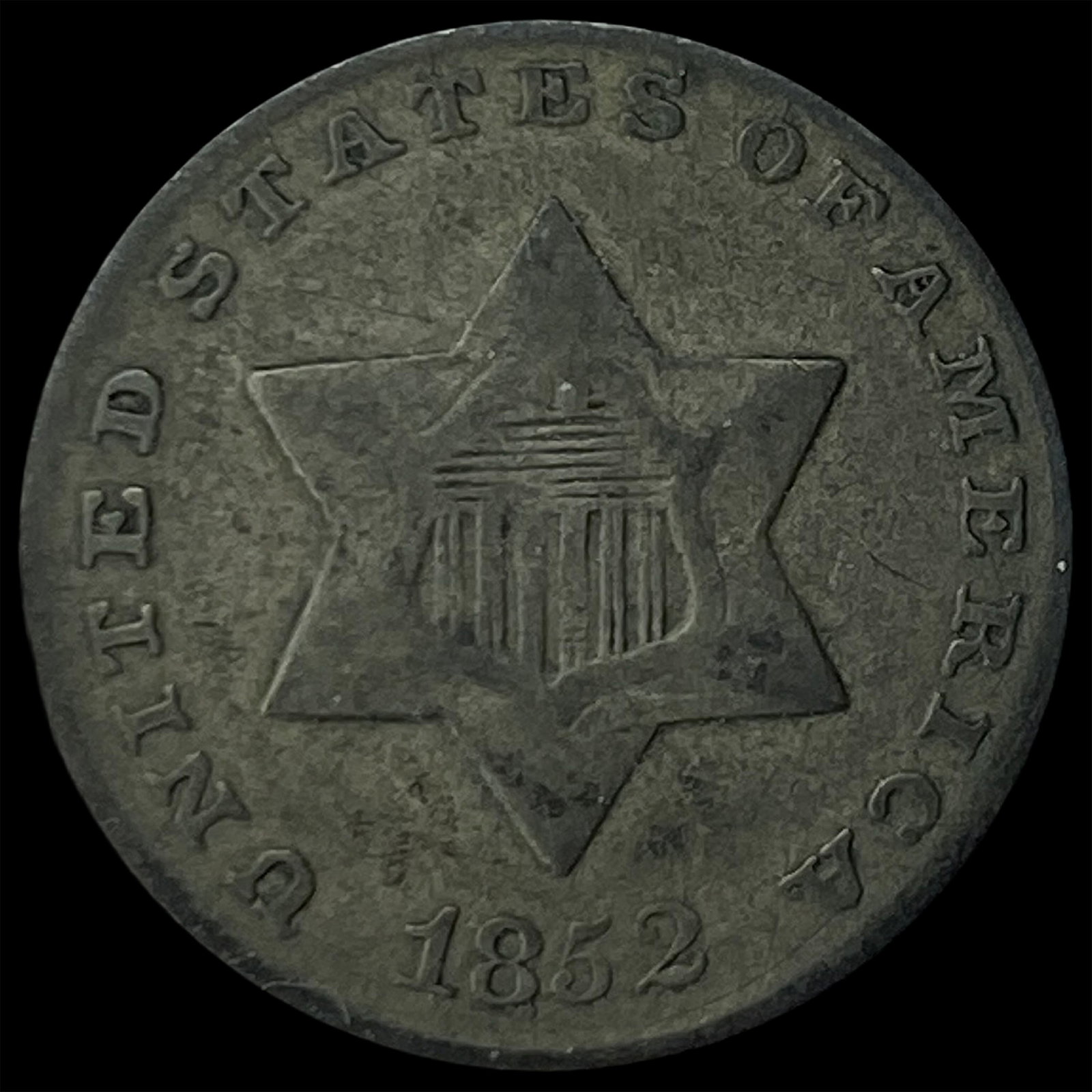 1852 Silver Three-Cent Piece NEARLY UNCIRCULATED (1 of 2)