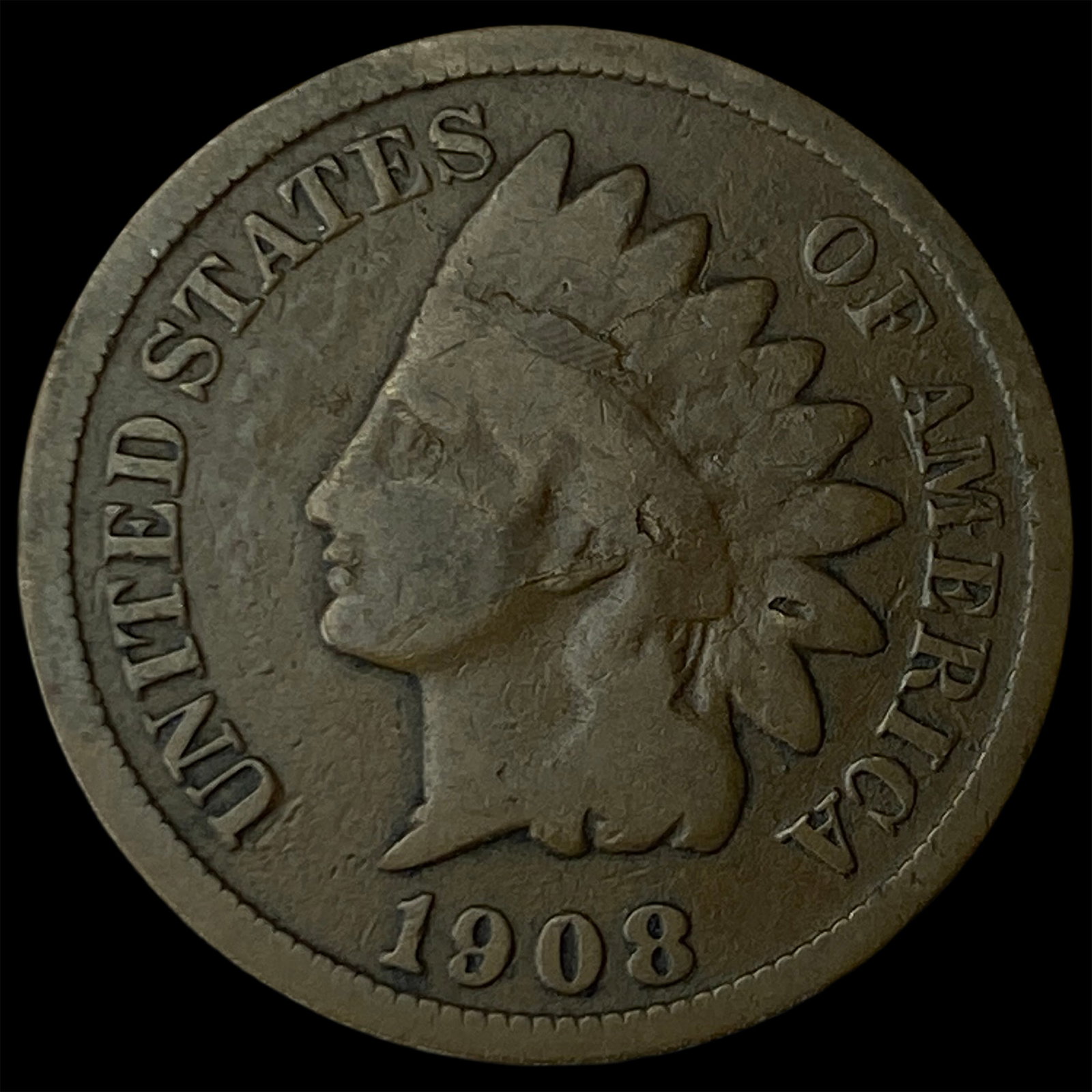 1908-S Indian Head Cent LIGHTLY CIRCULATED (1 of 2)