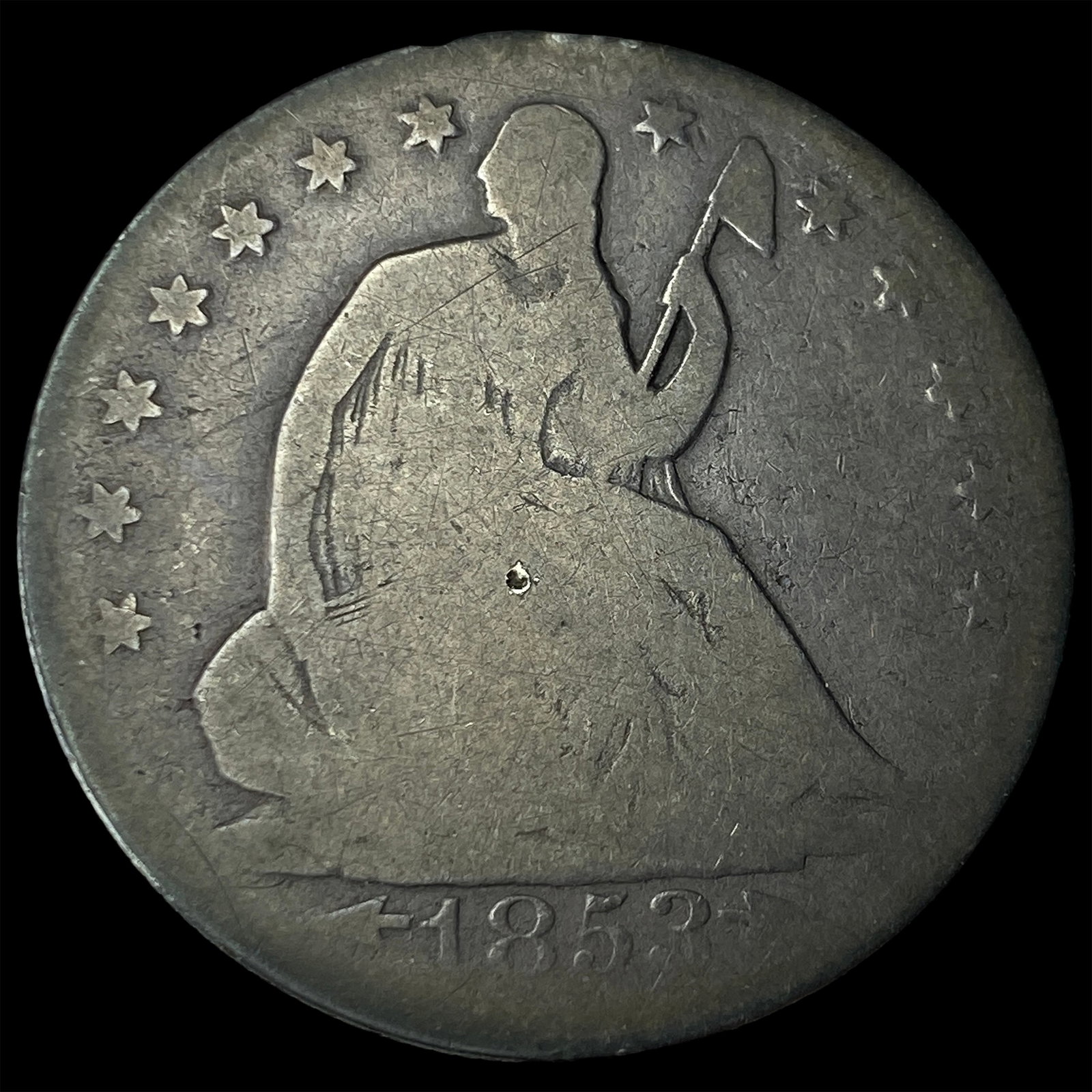 1853-O Silver Seated Liberty Half Dollar NICELY CIRCULATED
