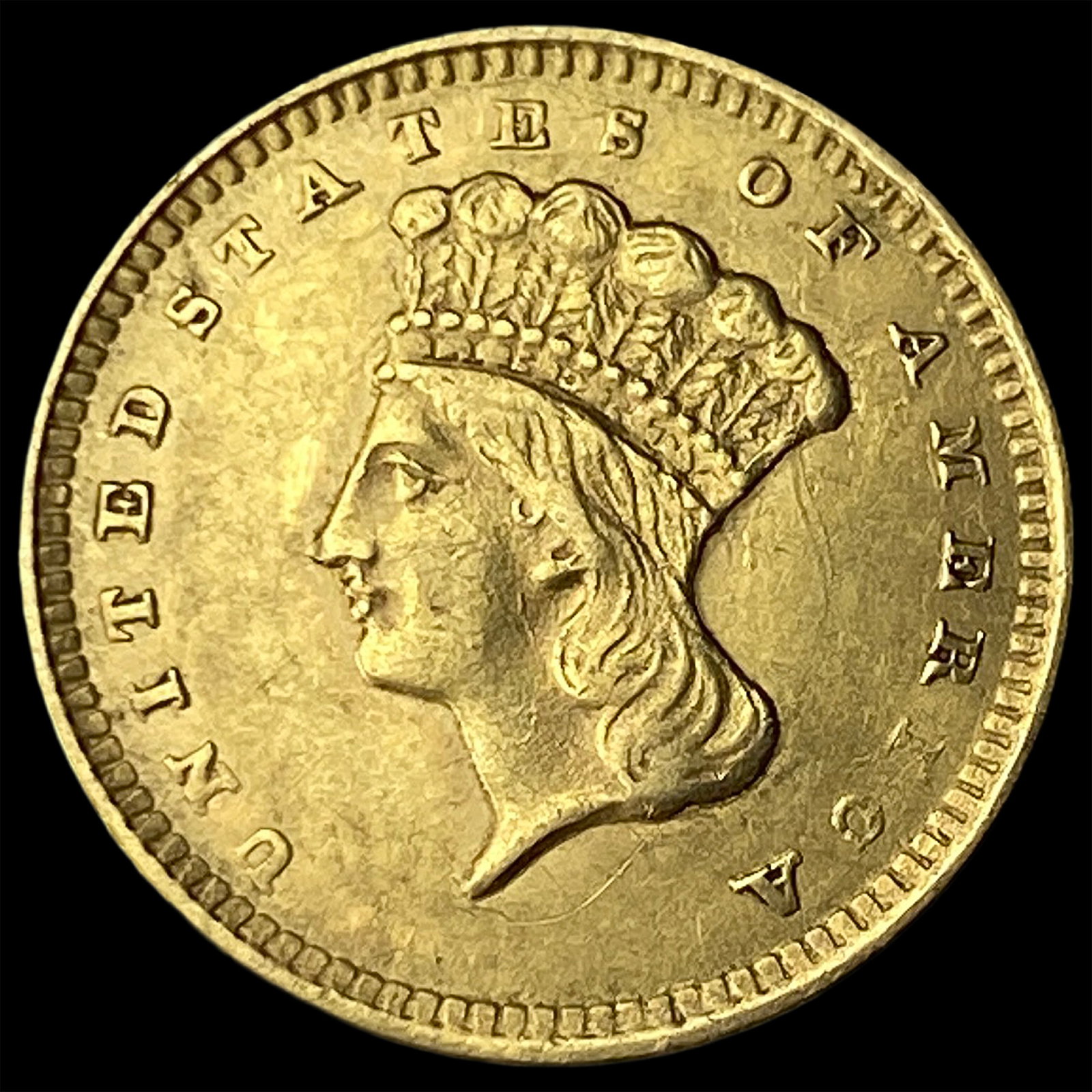 1856 Gold $1 Indian Head Type 2 CHOICE AU