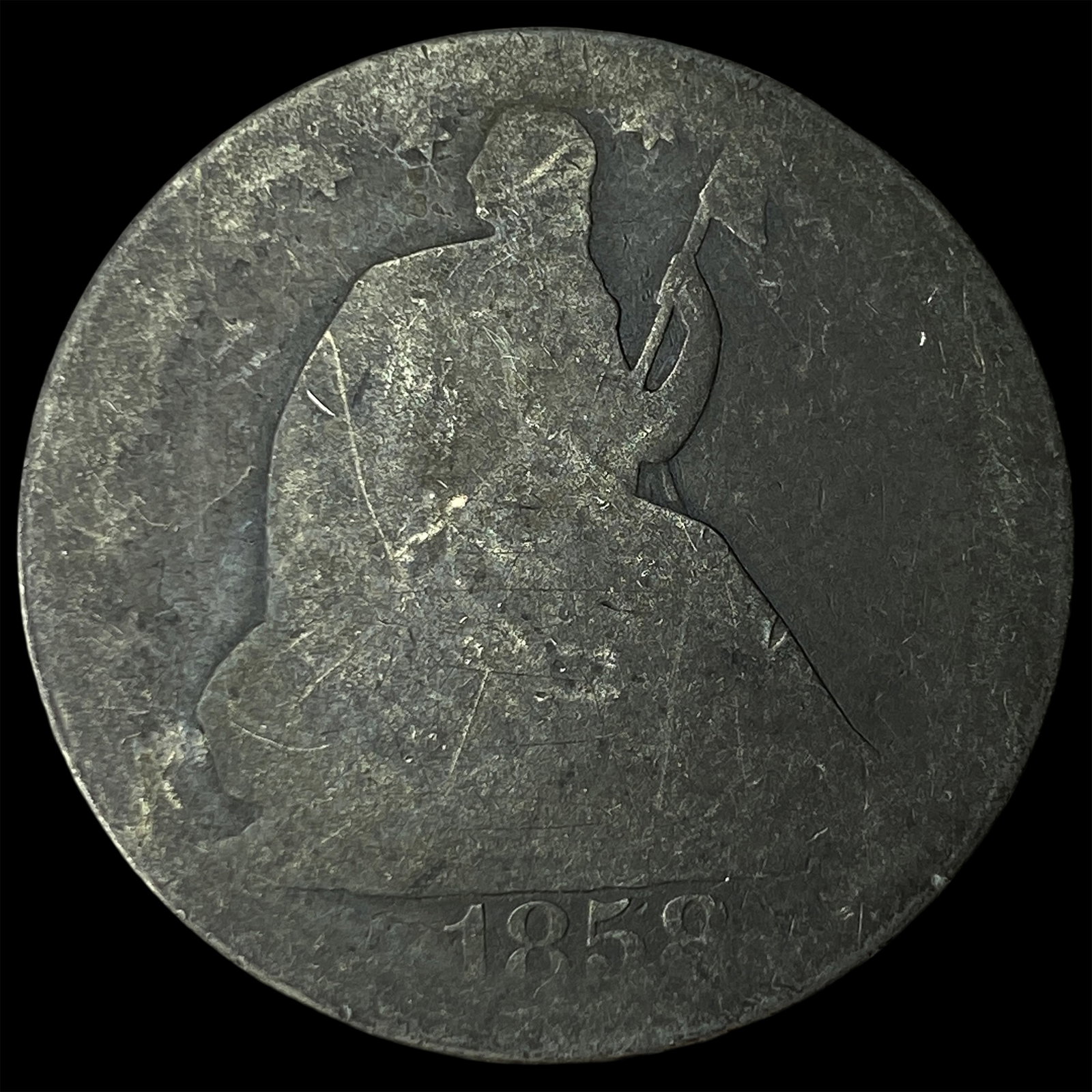 1858-O Silver Half Dollar NICELY CIRCULATED: 1858-O Silver Half Dollar NICELY CIRCULATED