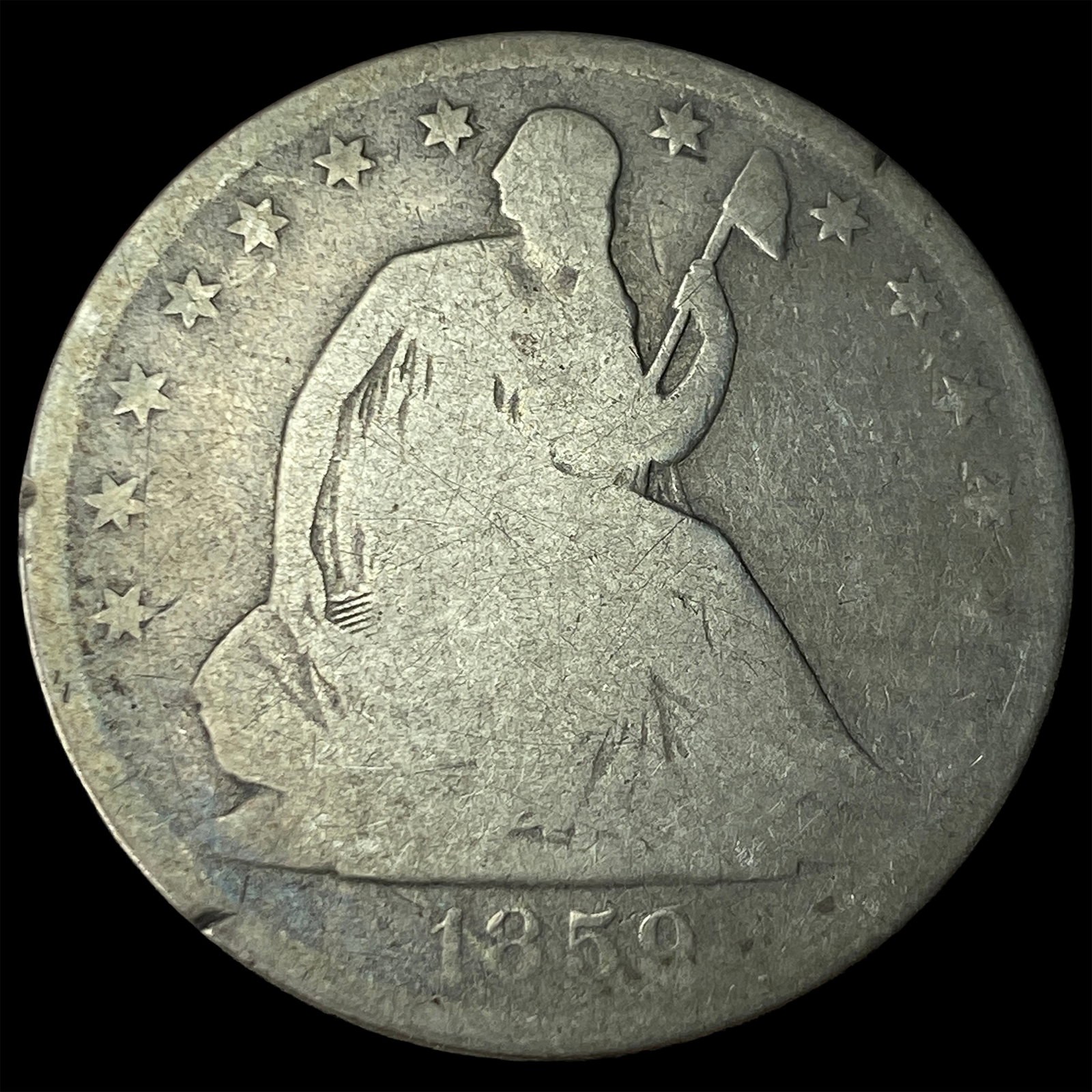 1859-O Silver Half Dollar NICELY CIRCULATED: 1859-O Silver Half Dollar NICELY CIRCULATED