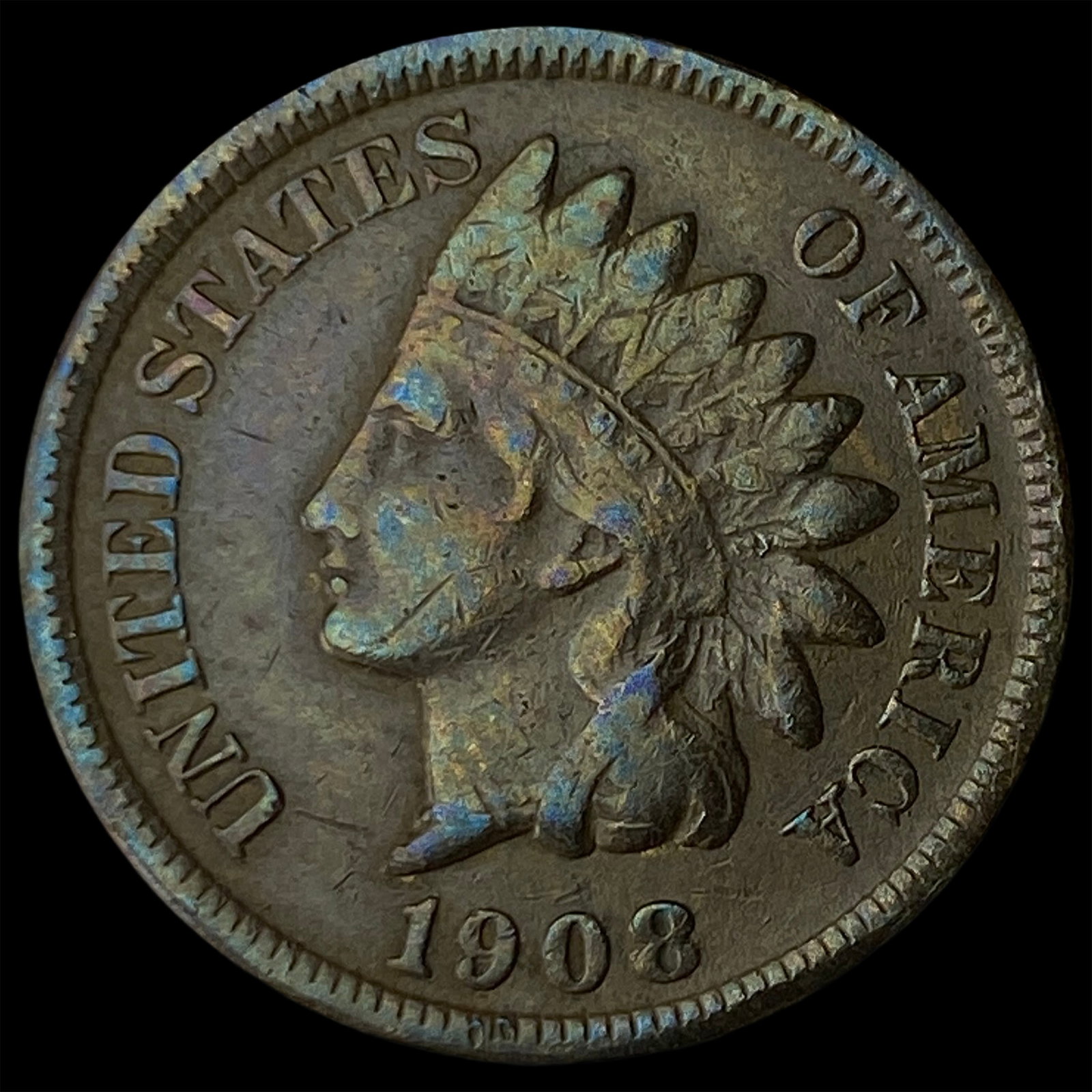 1908-S Indian Head Cent NEARLY UNCIRCULATED (1 of 2)