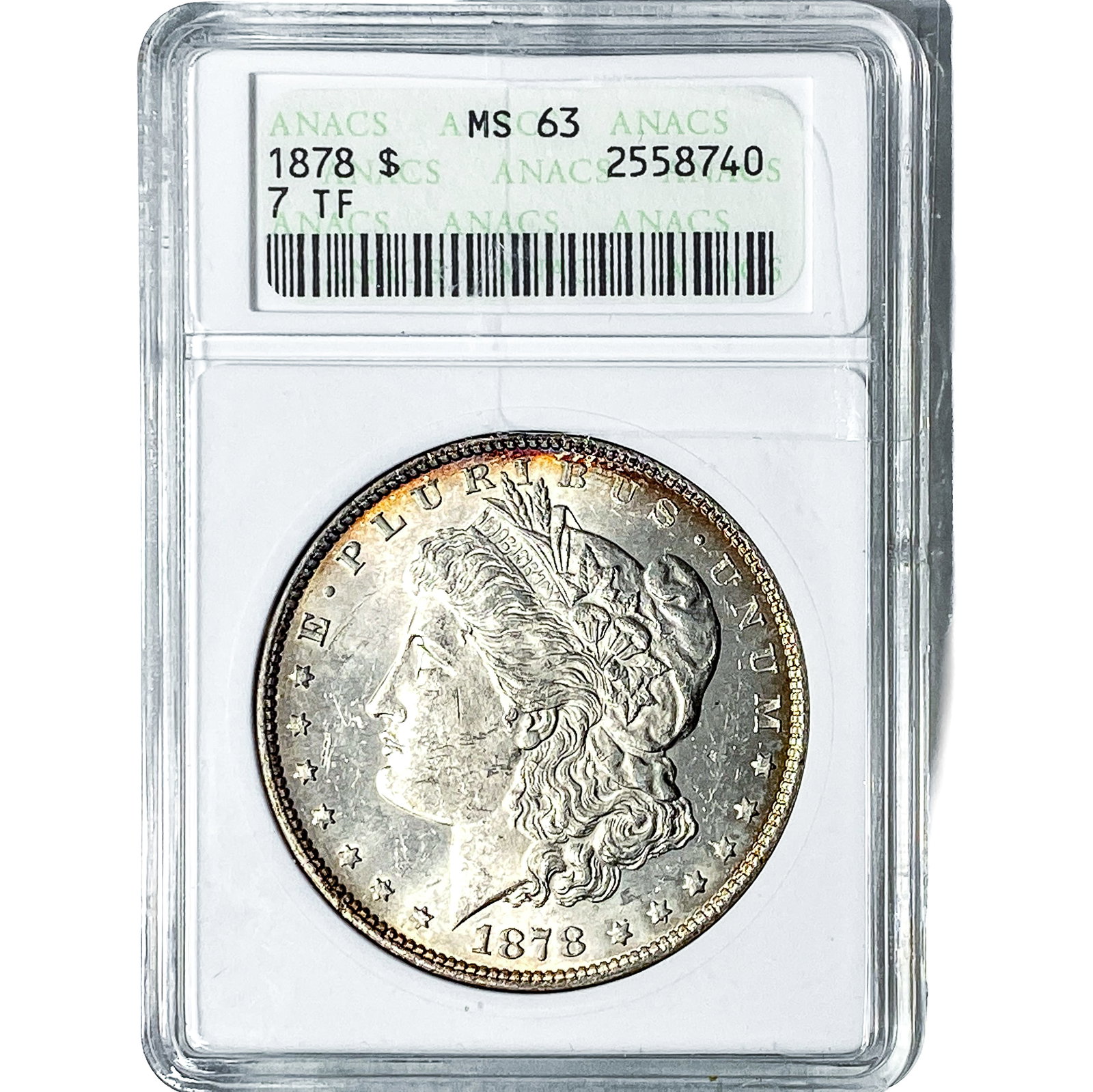 1878 Morgan Silver Dollar ANACS MS63: 1878 Morgan Silver Dollar ANACS MS63