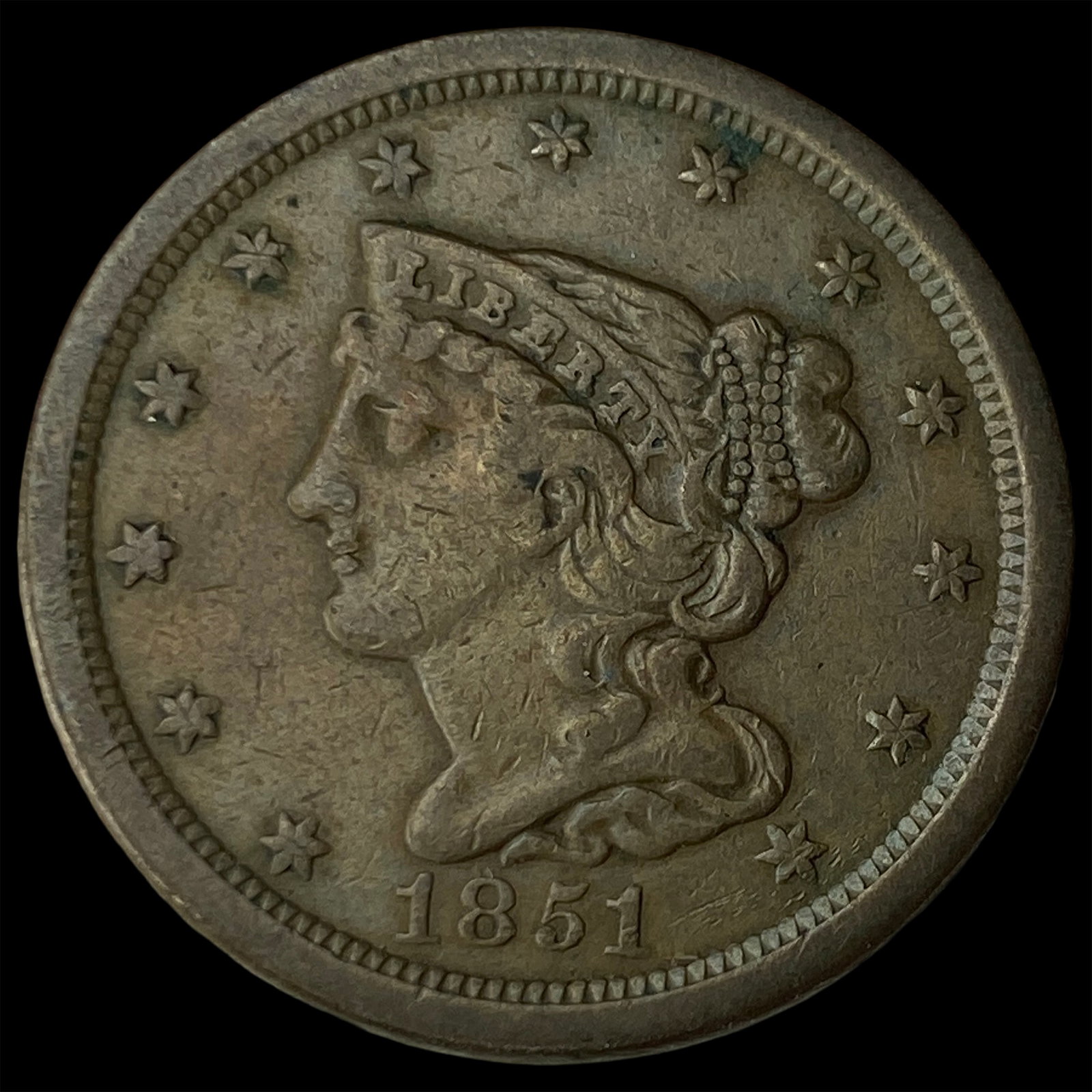 1851 RB Braided Hair Half Cent CHOICE BU (1 of 2)