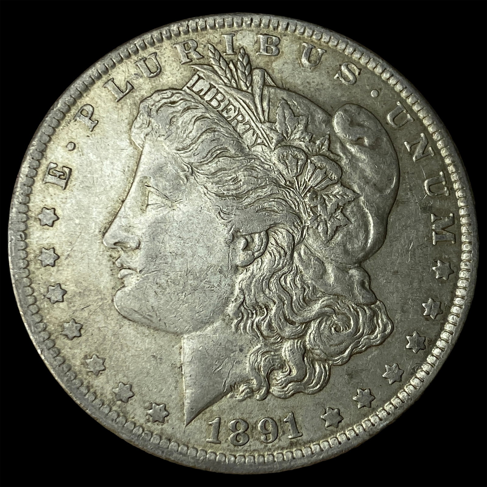 1891 Silver Morgan Dollar CLOSELY UNCIRCULATED