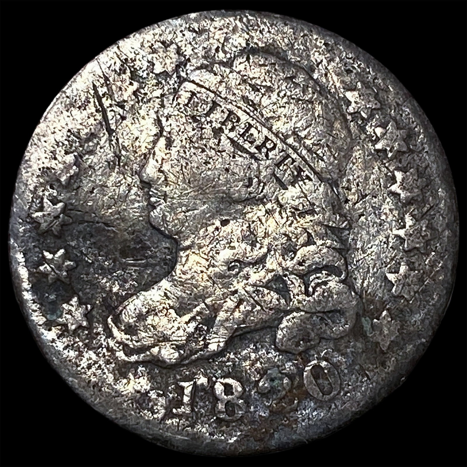1830-O Silver Capped Bust Dime NICELY CIRCULATED (1 of 2)