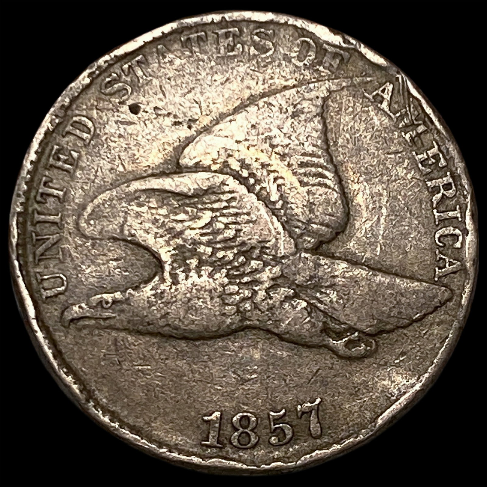 1857 Flying Eagle Cent NEARLY UNCIRCULATED
