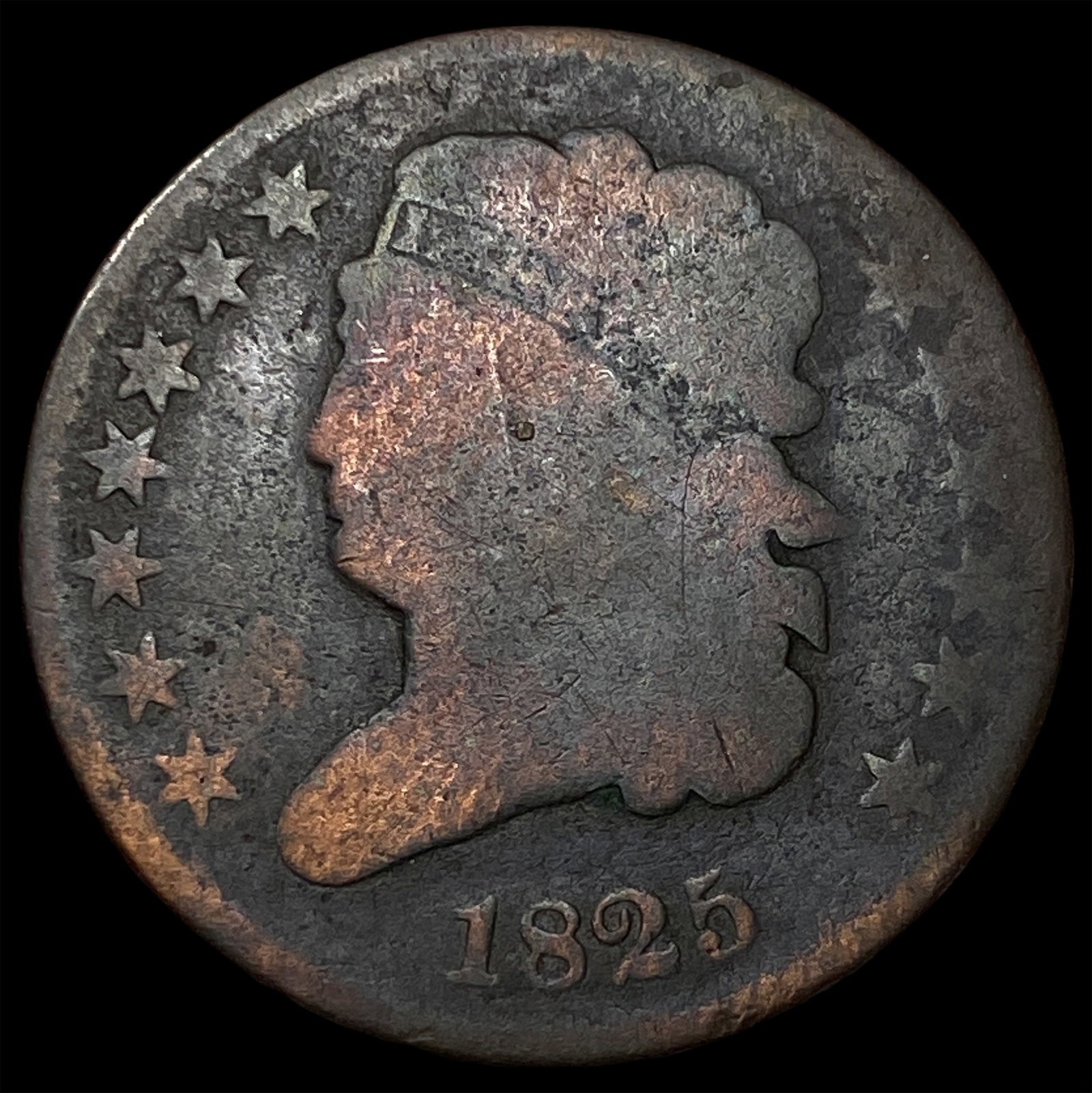 1825 Classic Head Half Cent NICELY CIRCULATED
