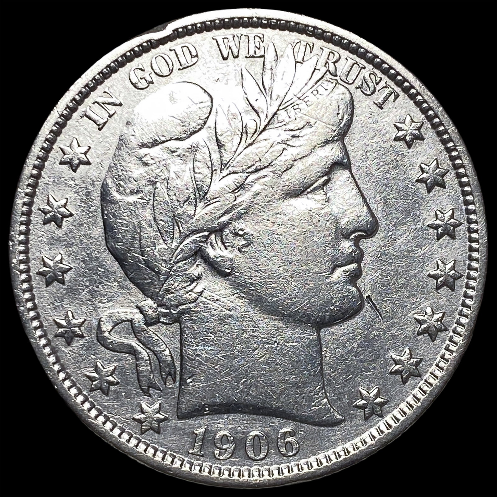 1906-S Silver Barber Half Dollar NEARLY UNCIRCULATED