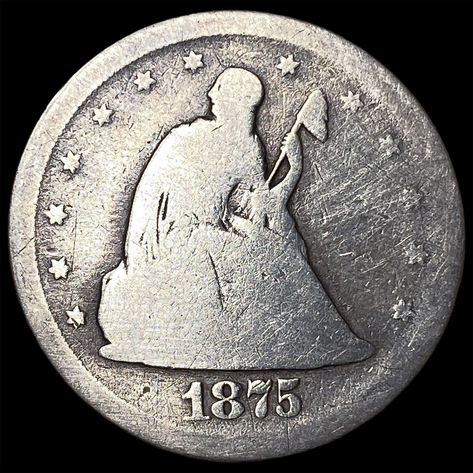 1875 Seated Liberty Twenty Cents LIGHTLY CIRCULATED