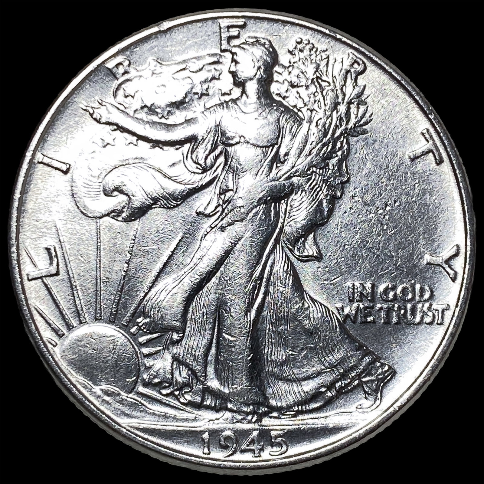 1945-S Silver Half Dollar CHOICE AU