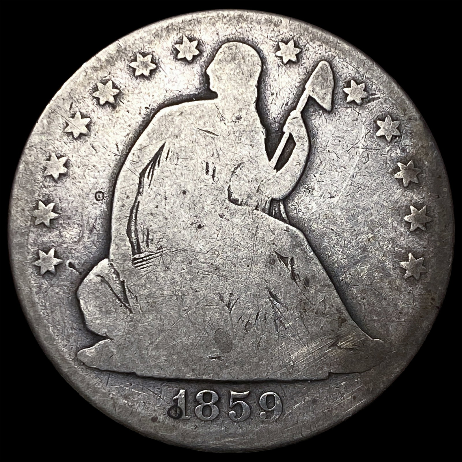 1859-O Silver Half Dollar NICELY CIRCULATED