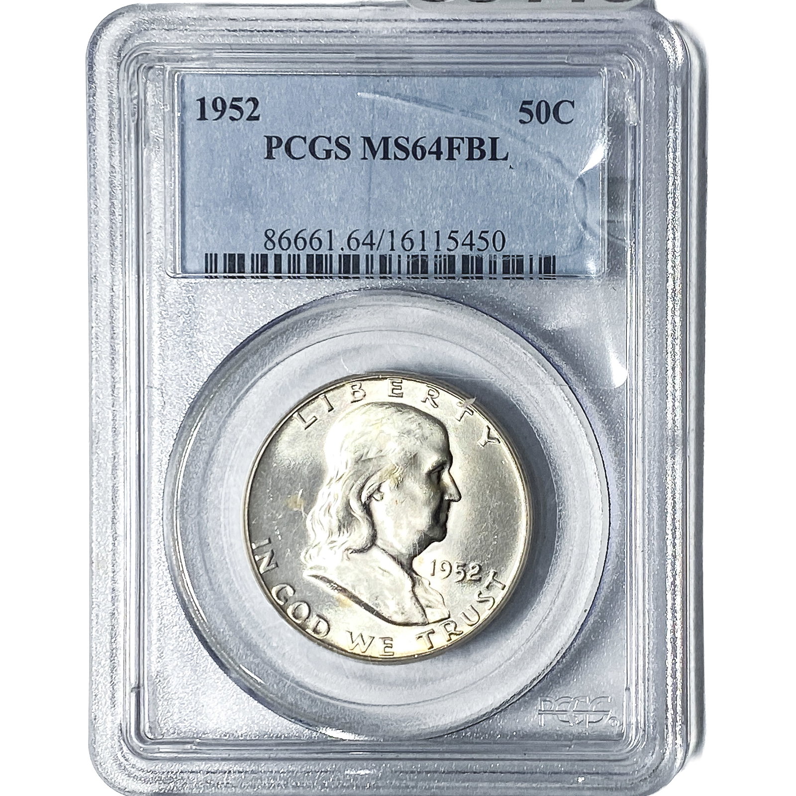 1952 Kennedy Half Dollar PCGS MS64 FBL: 1952 Kennedy Half Dollar PCGS MS64 FBL