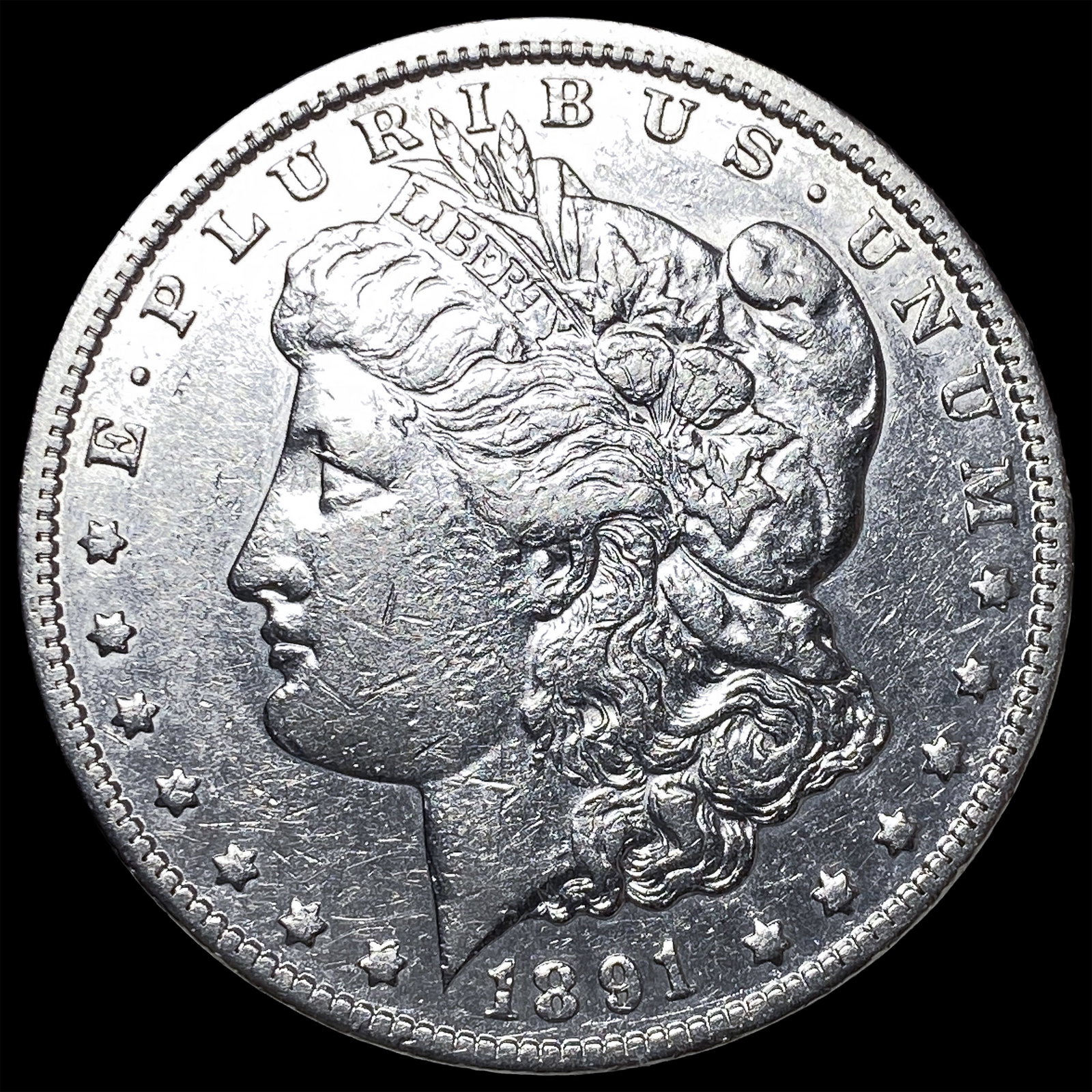 1891-CC Silver Morgan Dollar CLOSELY UNCIRCULATED: 1891-CC Silver Morgan Dollar CLOSELY UNCIRCULATED