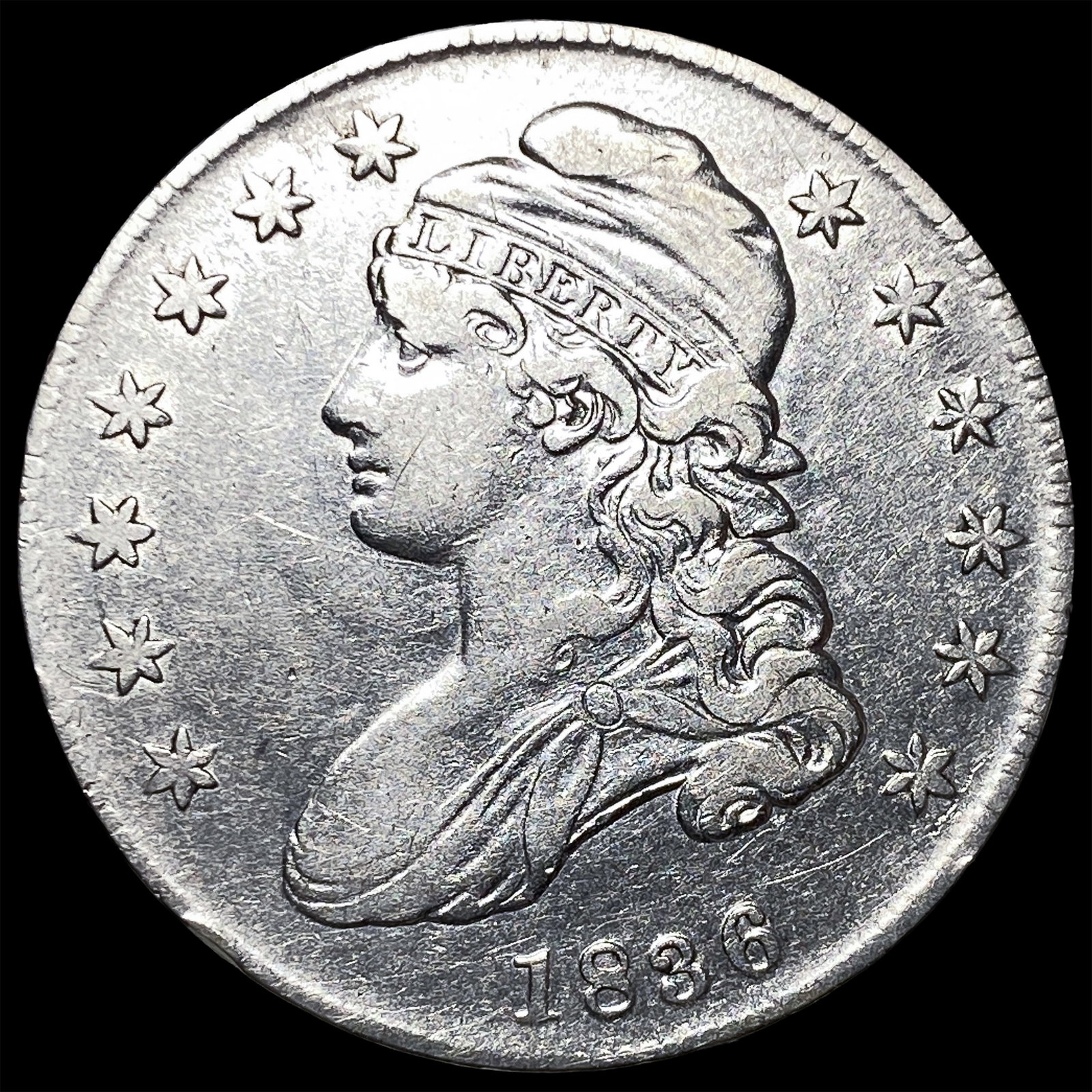 1836 Capped Bust Half Dollar NEARLY UNCIRCULATED (1 of 2)