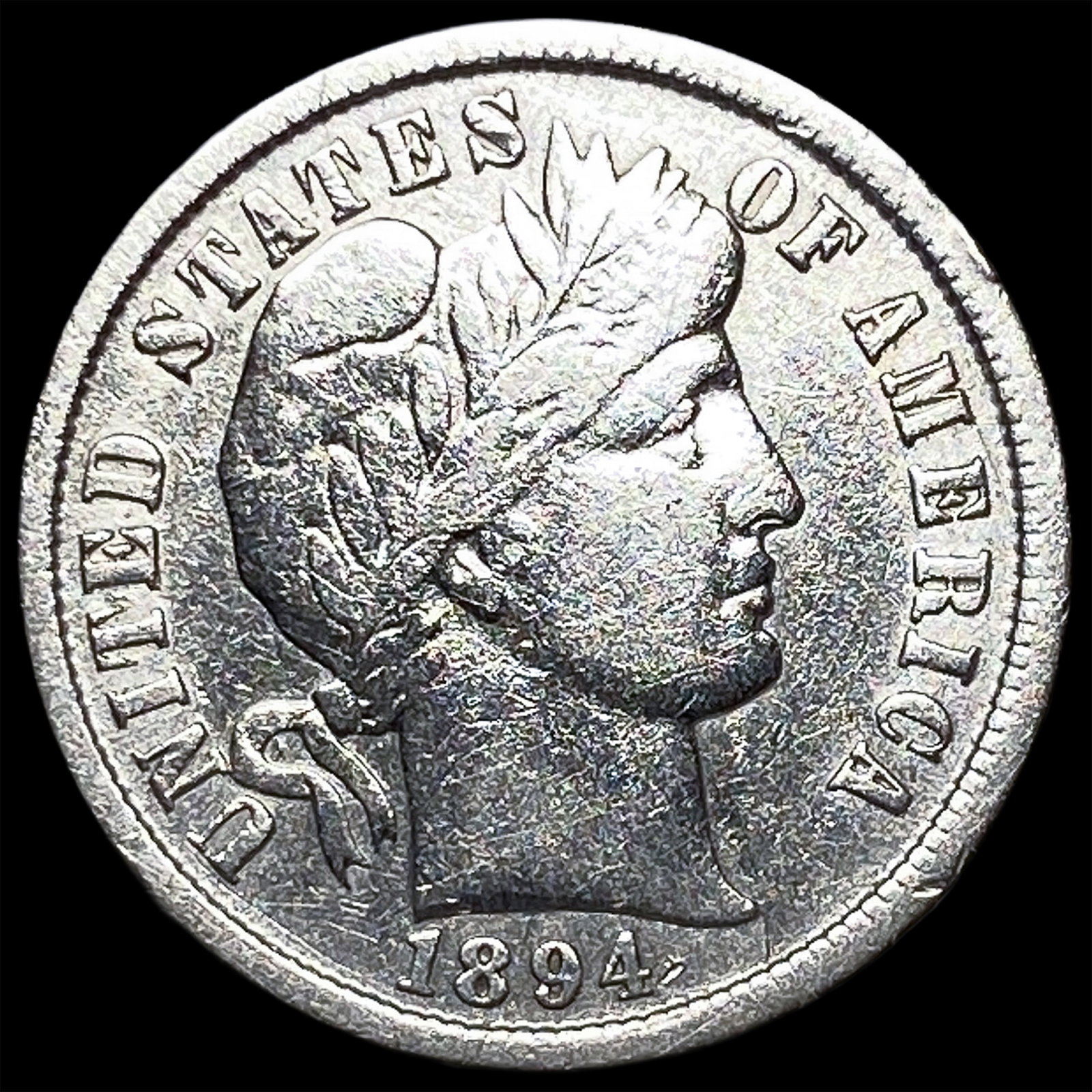 1894 Barber Dime NICELY CIRCULATED