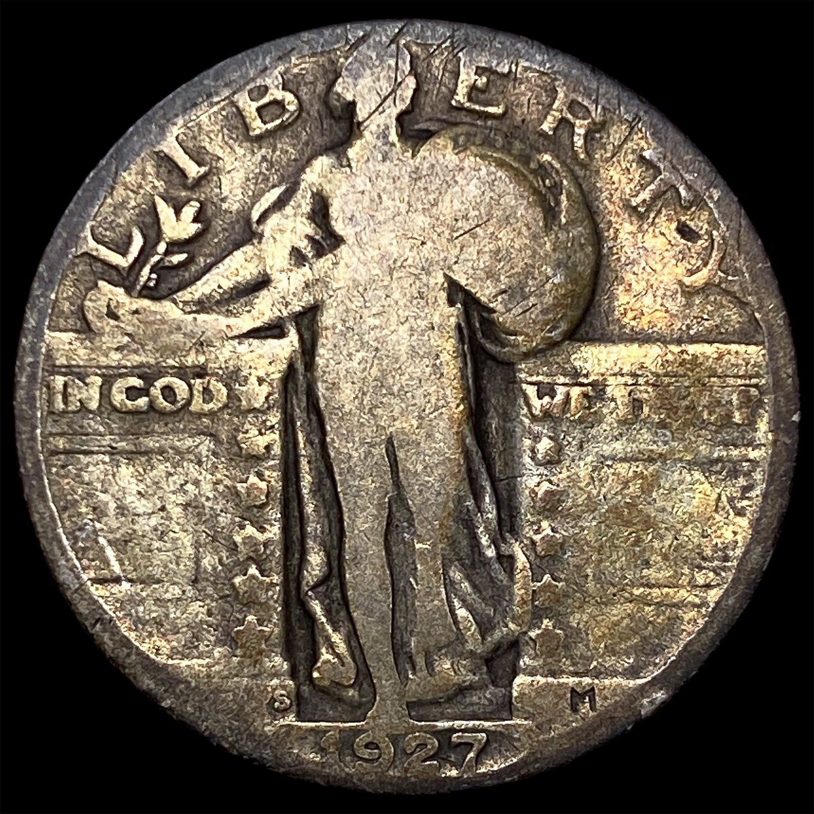 1927-S Silver Standing Liberty Quarter NICELY CIRCULATED