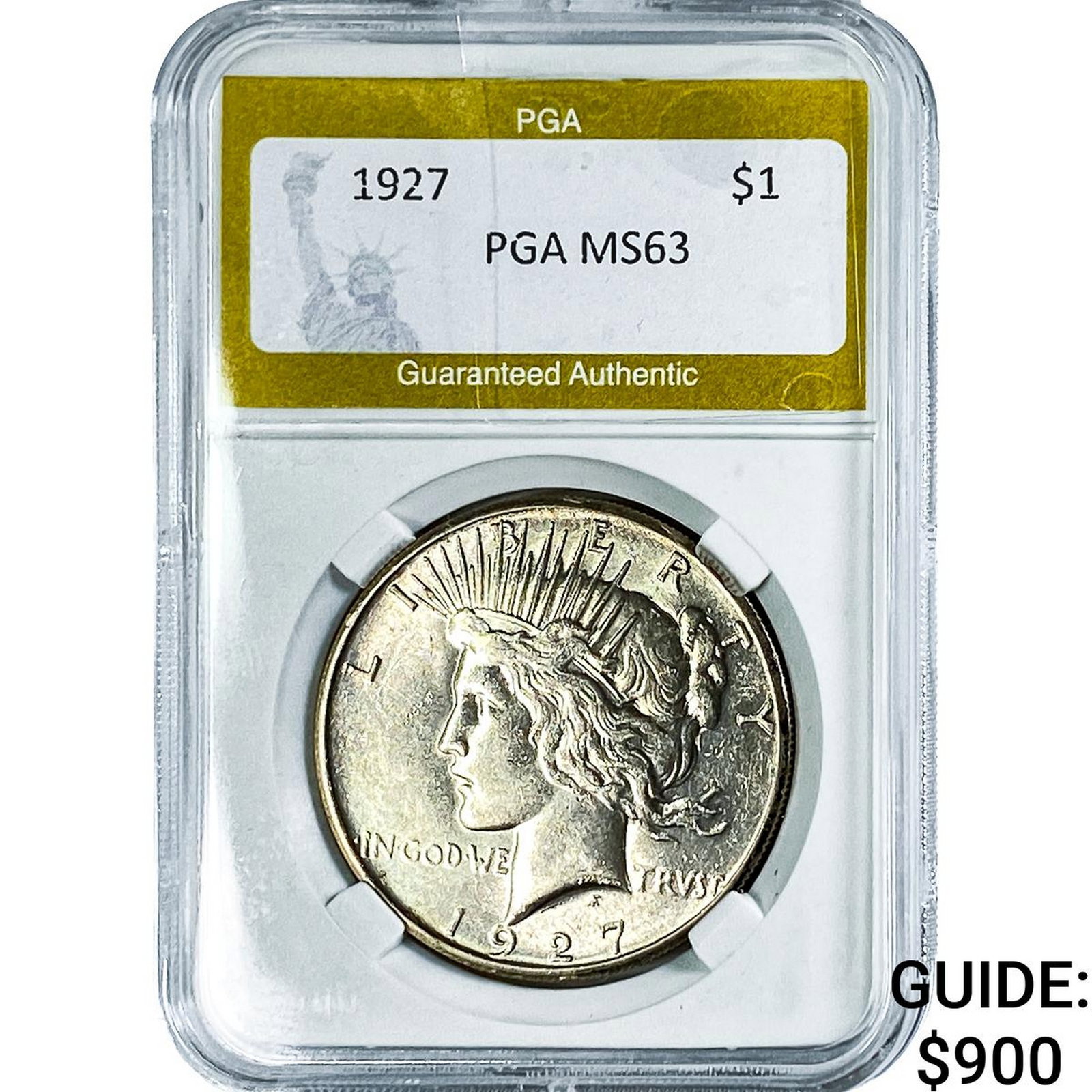 1927 Silver Peace Dollar PGA MS63
