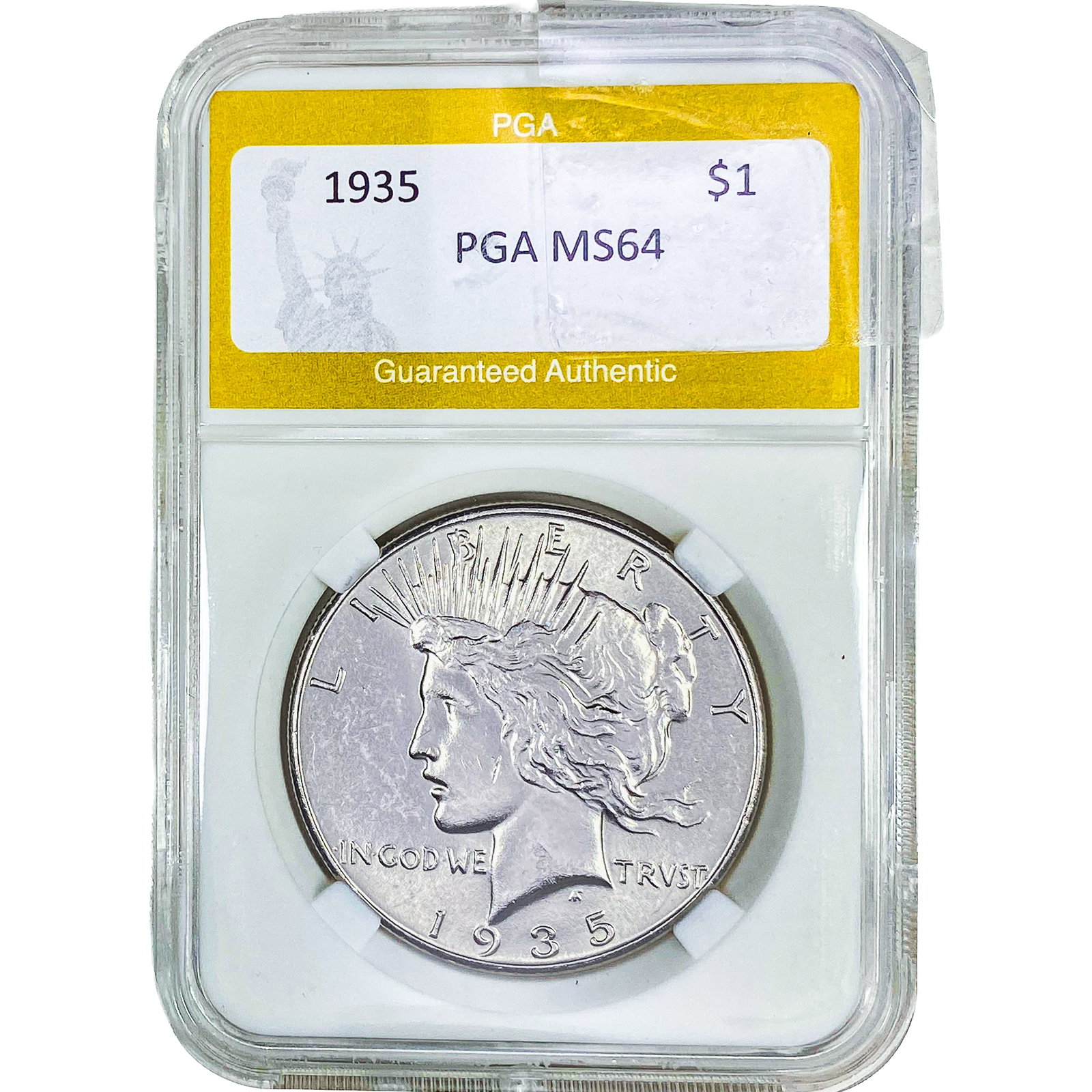 1935 Silver Peace Dollar PGA MS64: 1935 Silver Peace Dollar PGA MS64