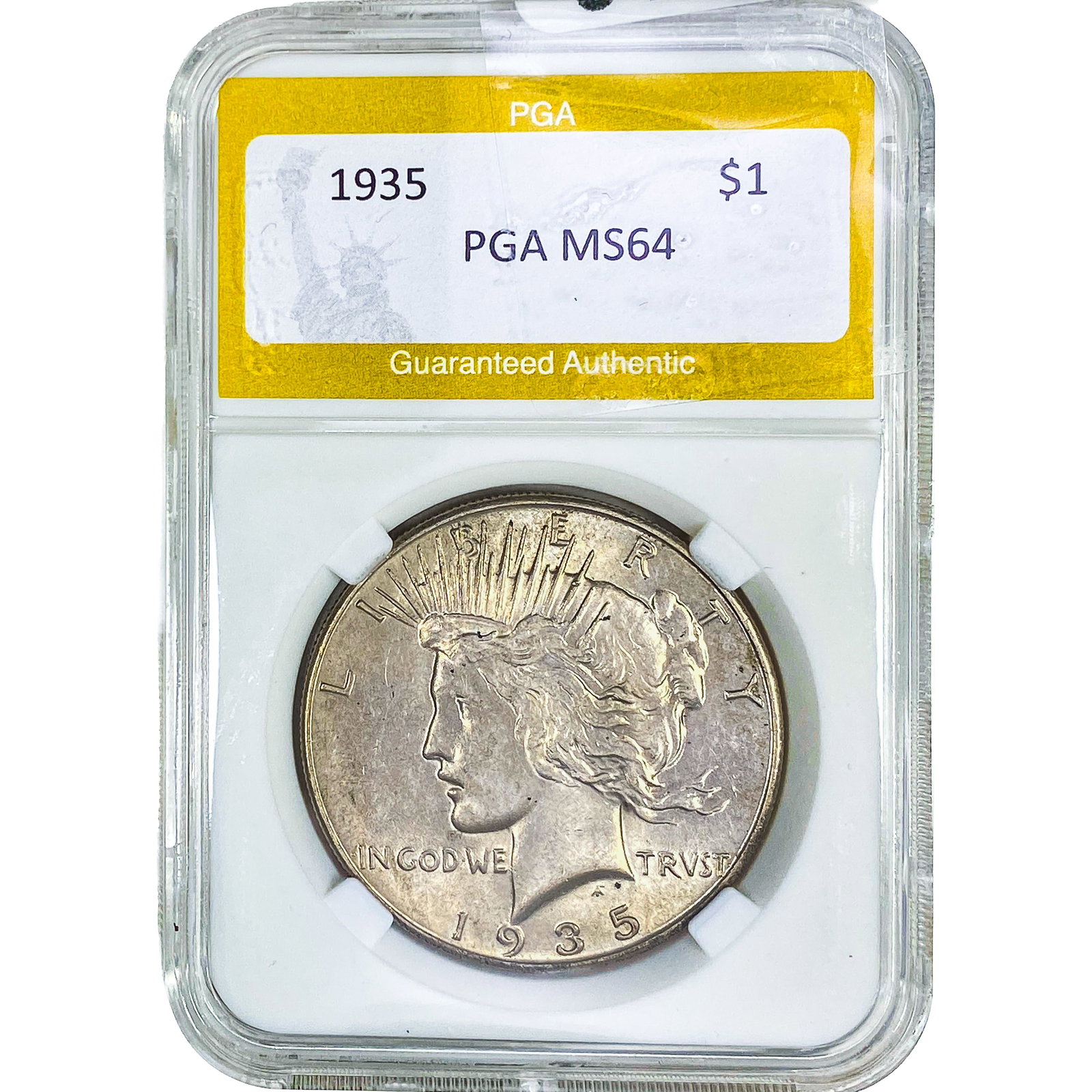 1935 Silver Peace Dollar PGA MS64