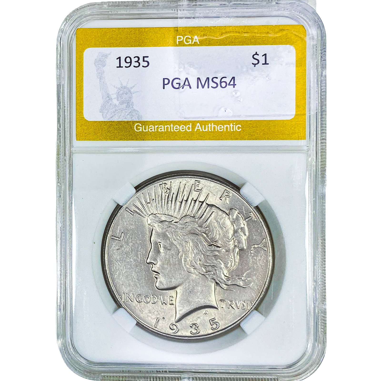 1935 Silver Peace Dollar PGA MS64