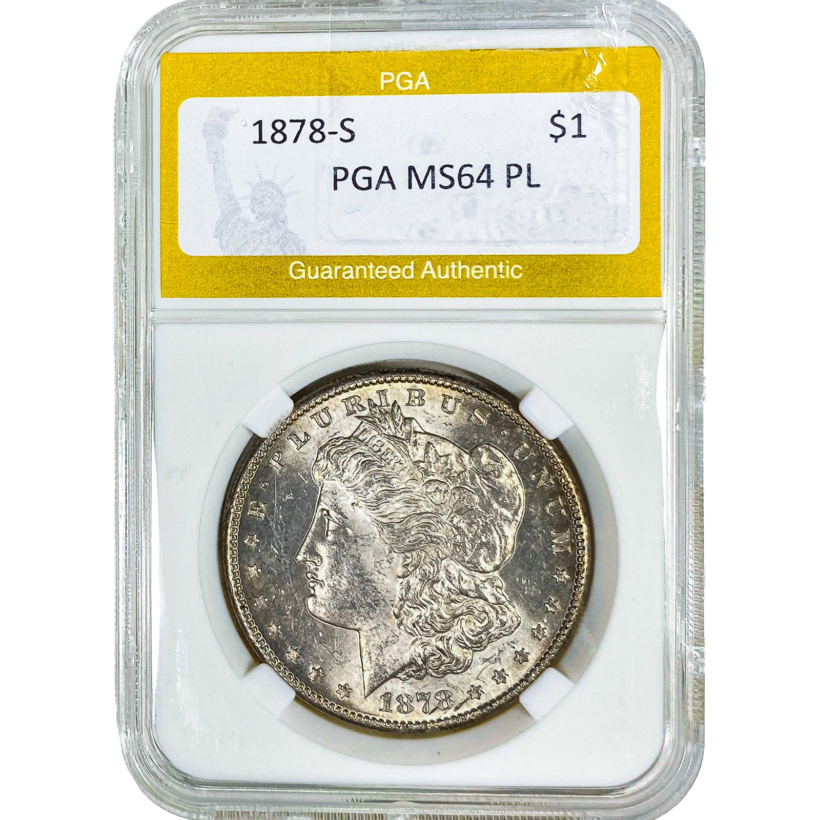 1878-S Morgan Silver Dollar PGA MS64 PL