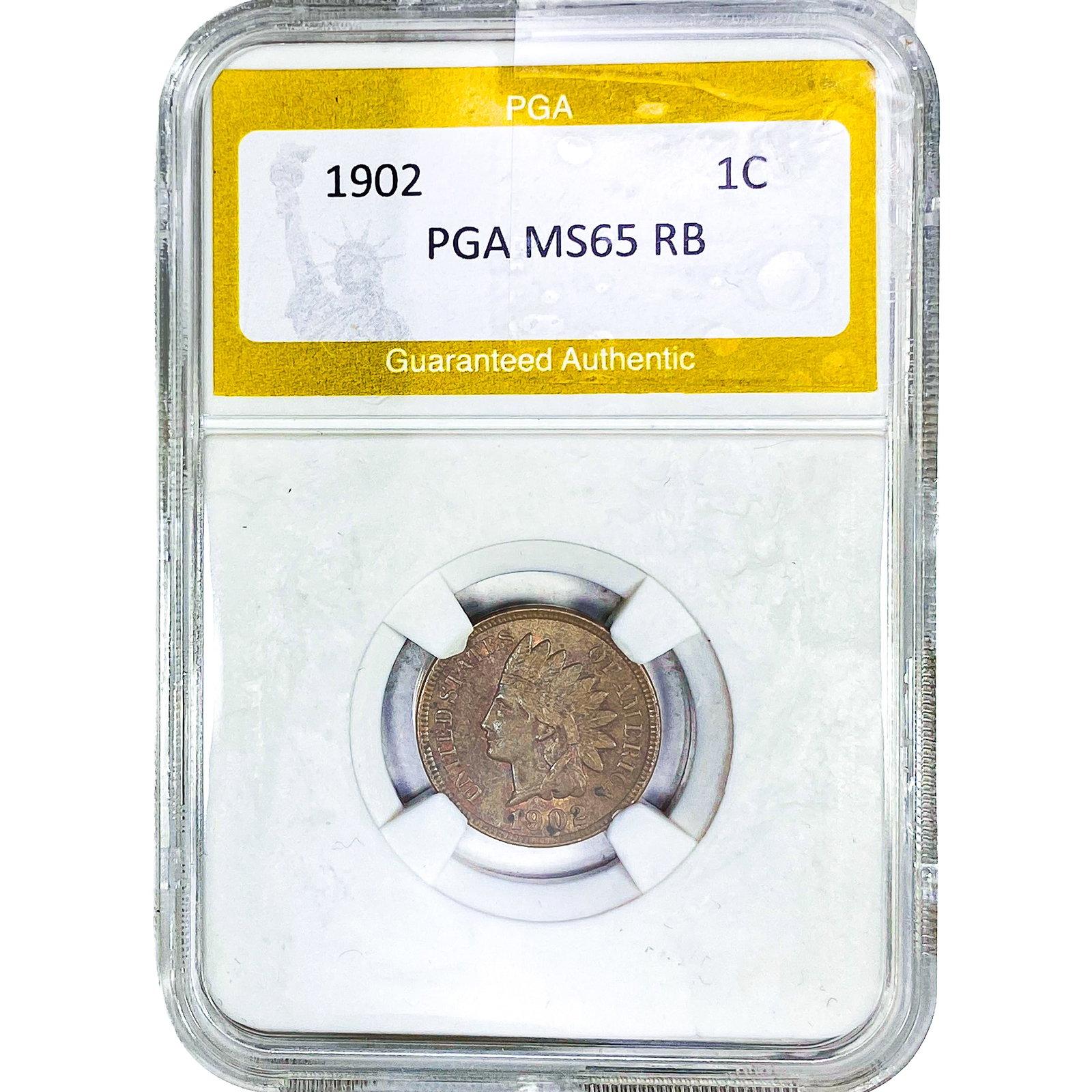 1902 Indian Head Cent PGA MS65 RB