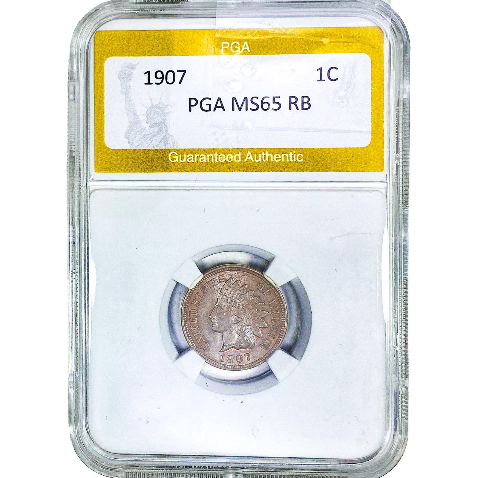 1907 Indian Head Cent PGA MS65 RB