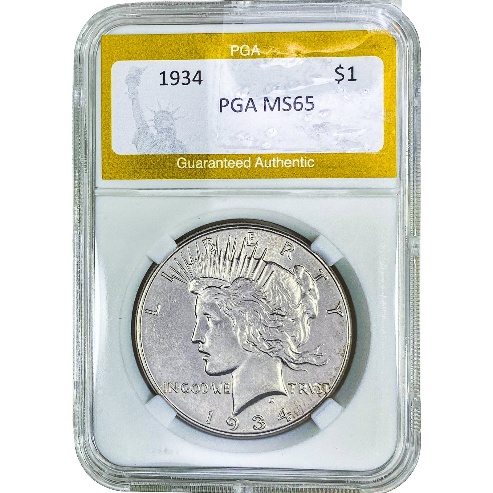 1934 Silver Peace Dollar PGA MS65