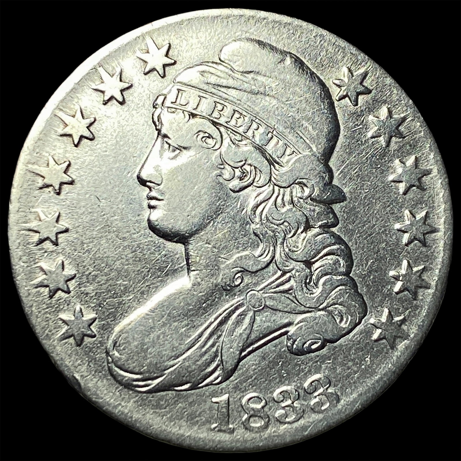 1833 Capped Bust Half Dollar CHOICE AU: 1833 Capped Bust Half Dollar CHOICE AU