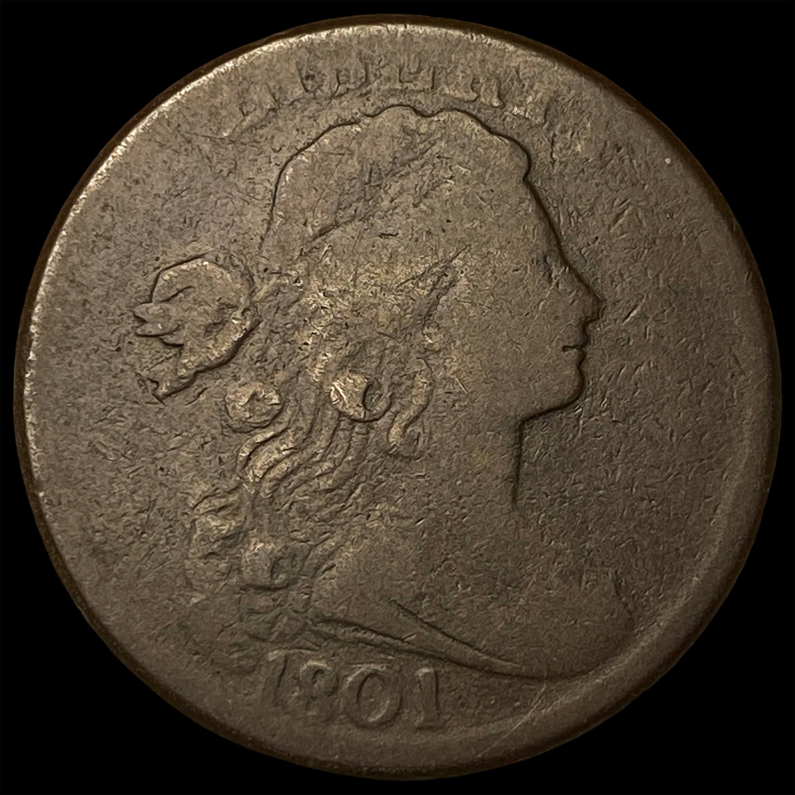 1801 Draped Bust Large Cent NICELY CIRCULATED: 1801 Draped Bust Large Cent NICELY CIRCULATED