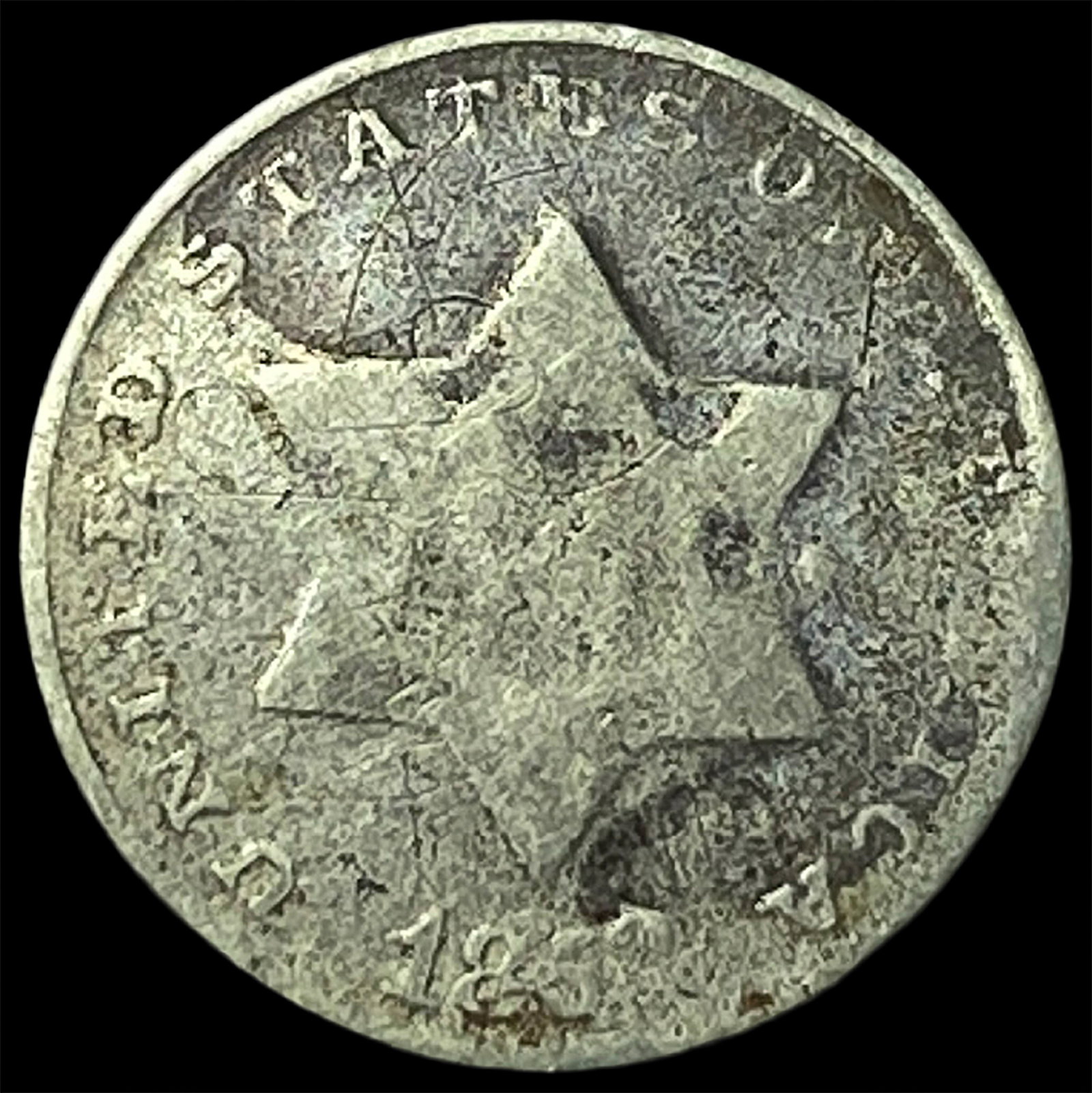 1852 Silver Three-Cent Piece NICELY CIRCULATED (1 of 2)