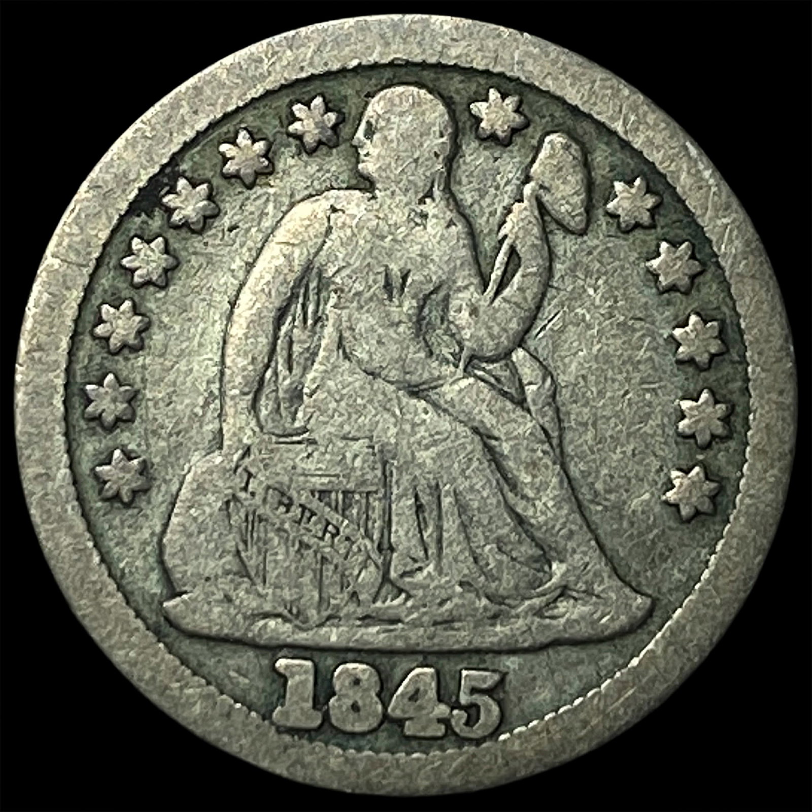 1845 Seated Liberty Dime LIGHTLY CIRCULATED: 1845 Seated Liberty Dime LIGHTLY CIRCULATED